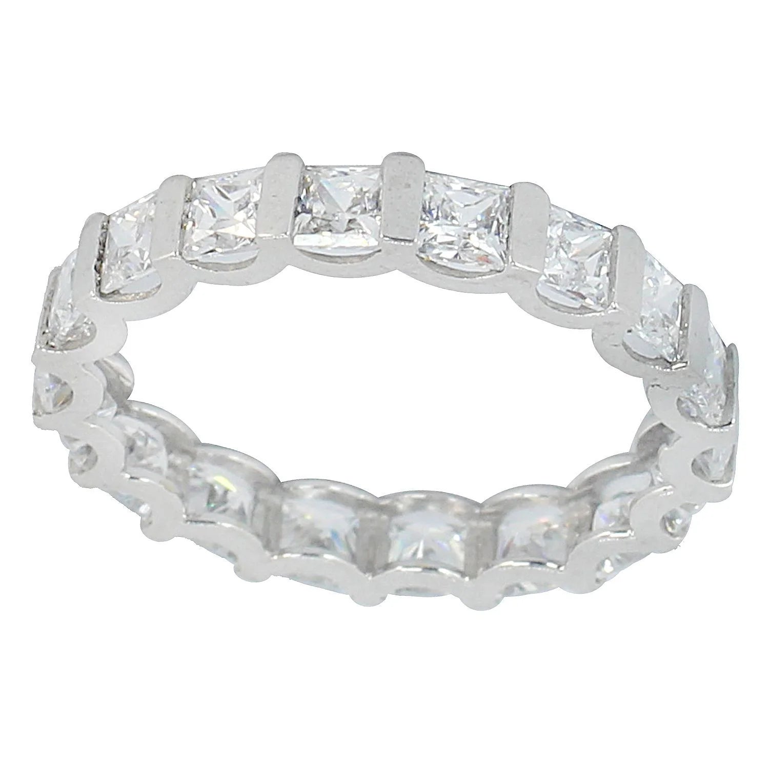 Signity 14K White Gold Cubic Zirconia Eternity Band Ring