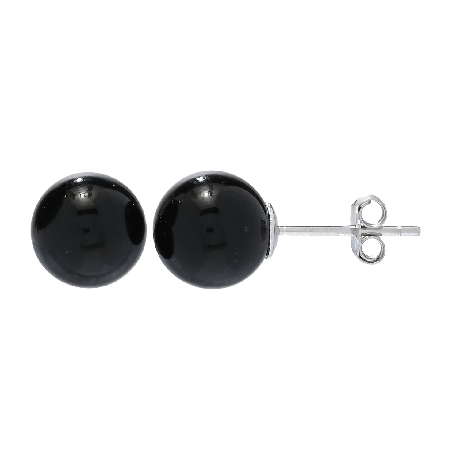 Gems en Vogue Black Onyx Bead Panther Pendant & Stud Earrings Set