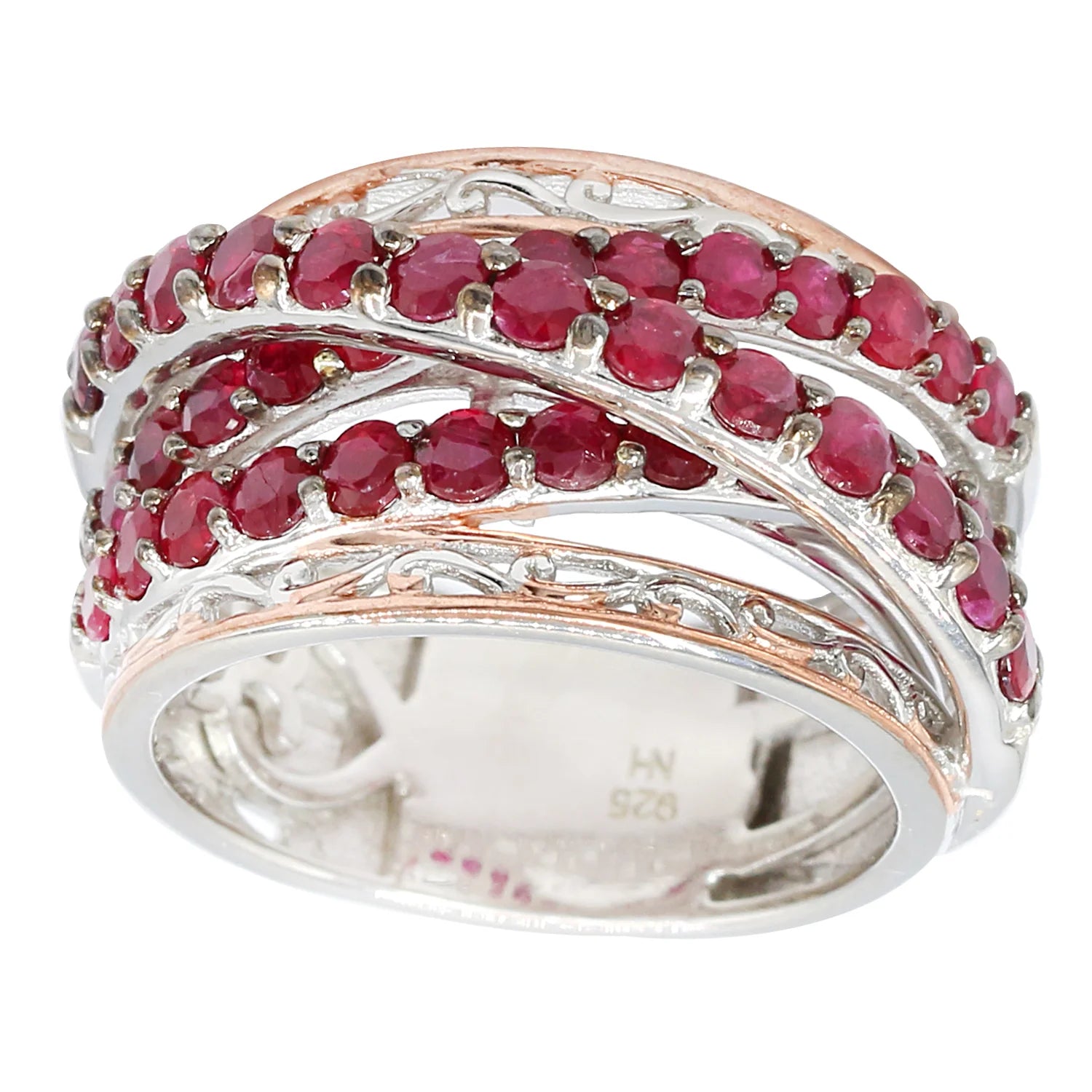 Gems en Vogue 2.34ctw Burmese Ruby Highway Ring