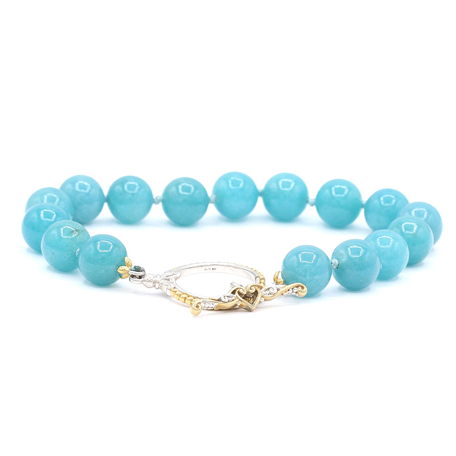 Gems en Vogue Blue Quartz Bead Bracelet