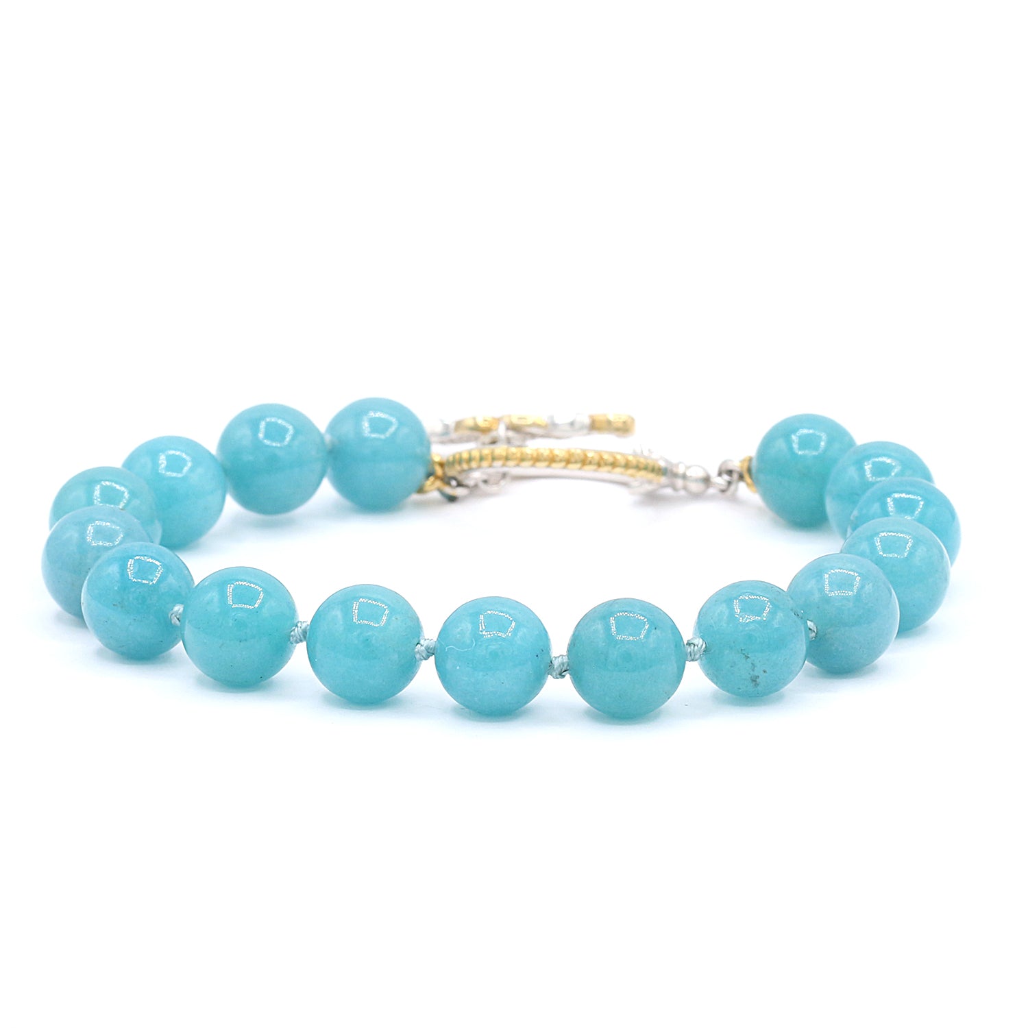 Gems en Vogue Blue Quartz Bead Bracelet