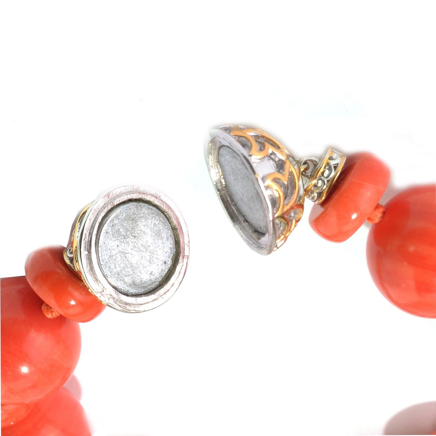 Gems en Vogue Salmon Bamboo Coral Beaded Bracelet