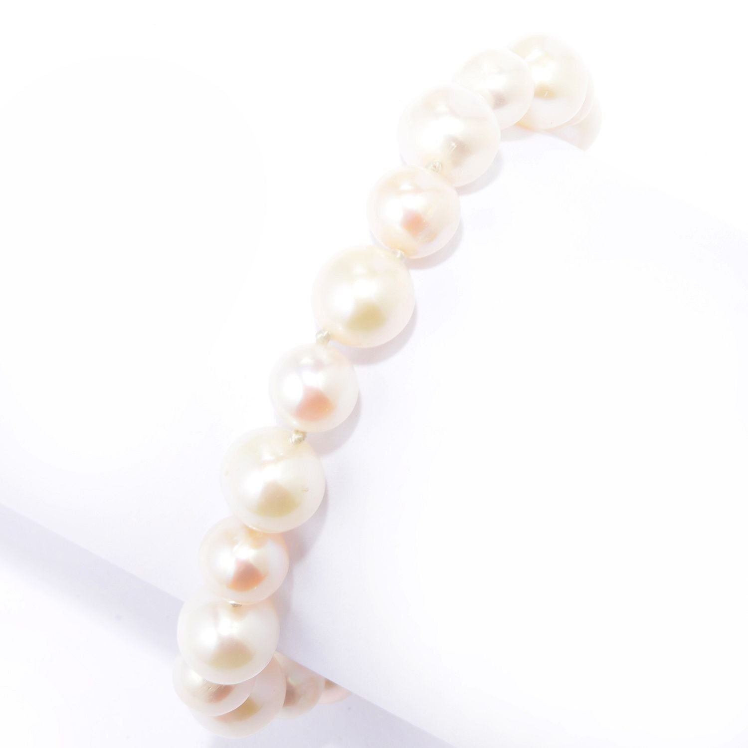 Gems en Vogue White Pearl Bead Toggle Bracelet
