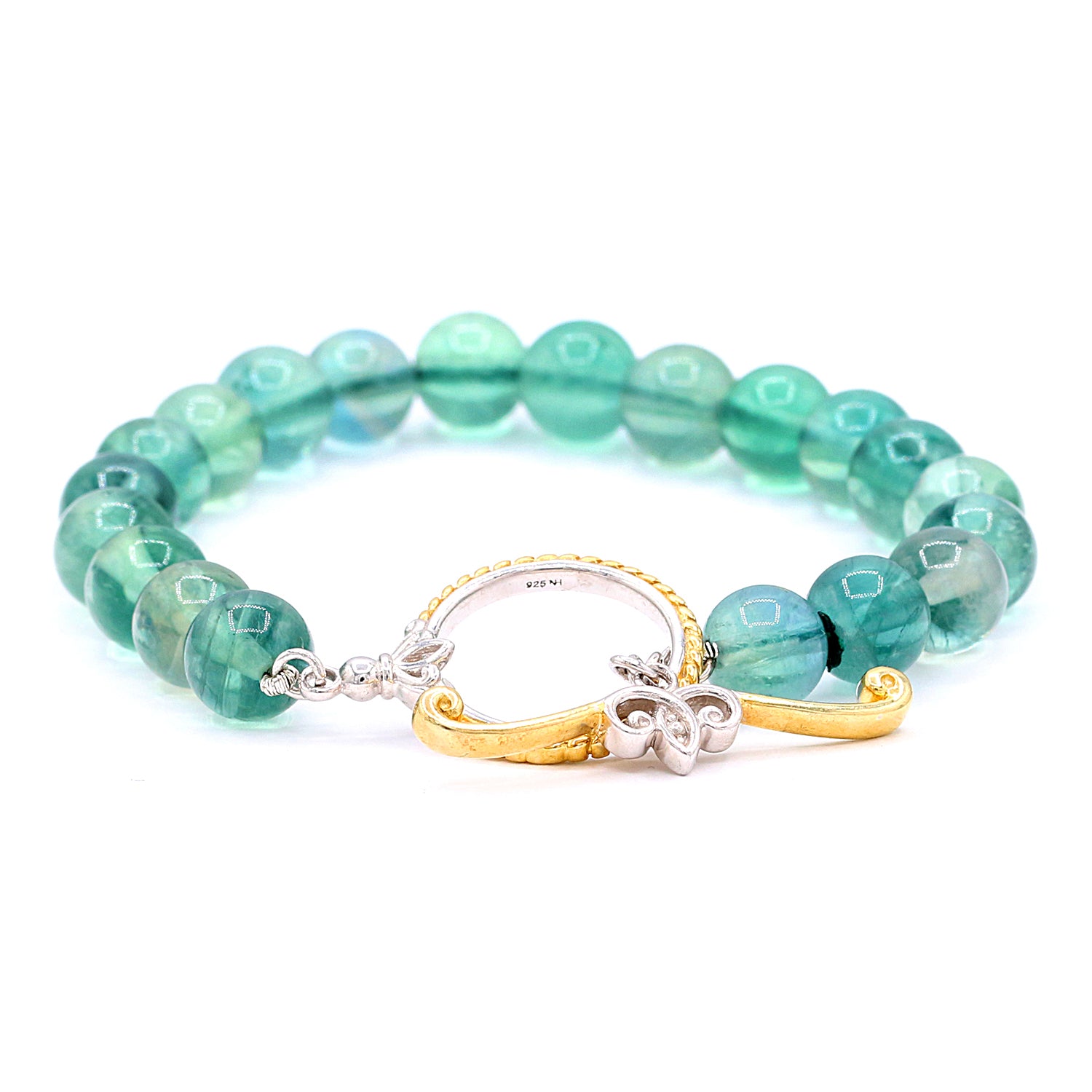 Gems en Vogue Fluorite Bead Toggle Bracelet