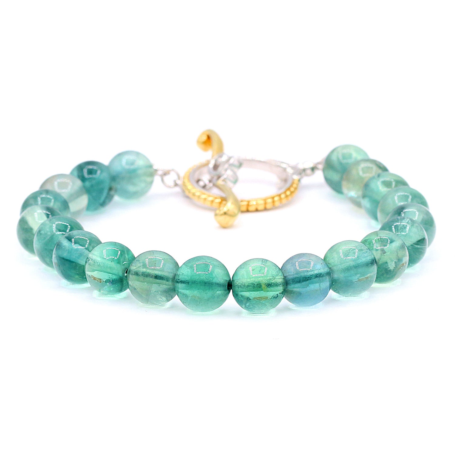 Gems en Vogue Fluorite Bead Toggle Bracelet