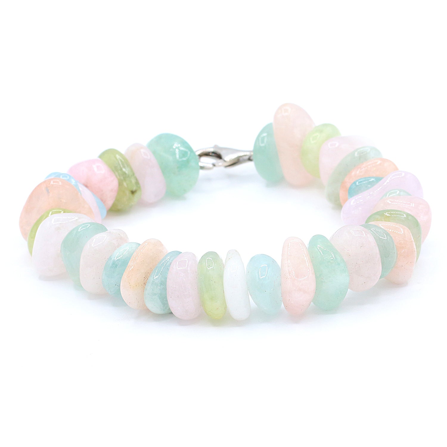 Gems en Vogue Aquamarine & Morganite Chip Multi Beryl Bracelet