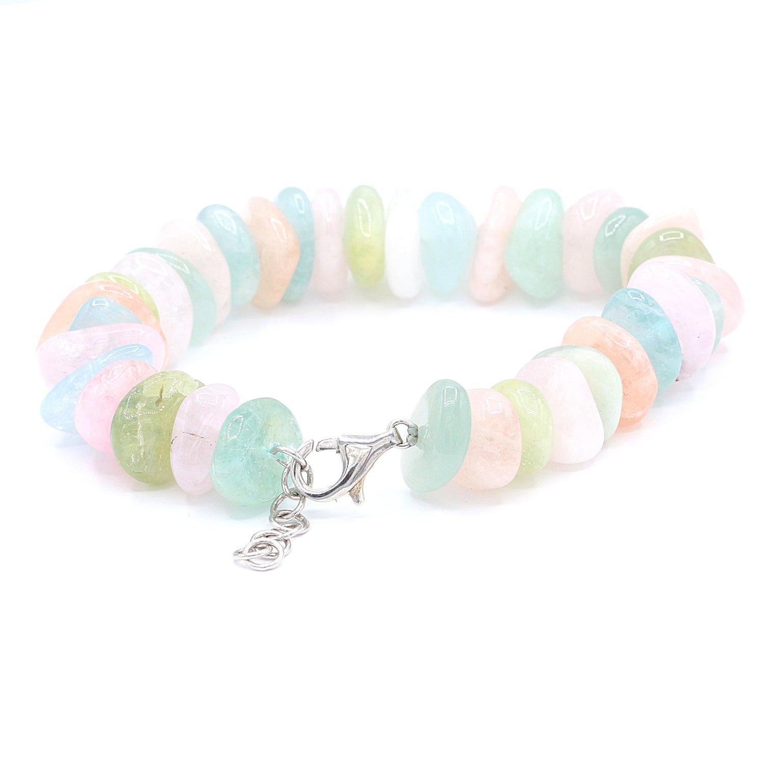 Gems en Vogue Aquamarine & Morganite Chip Multi Beryl Bracelet