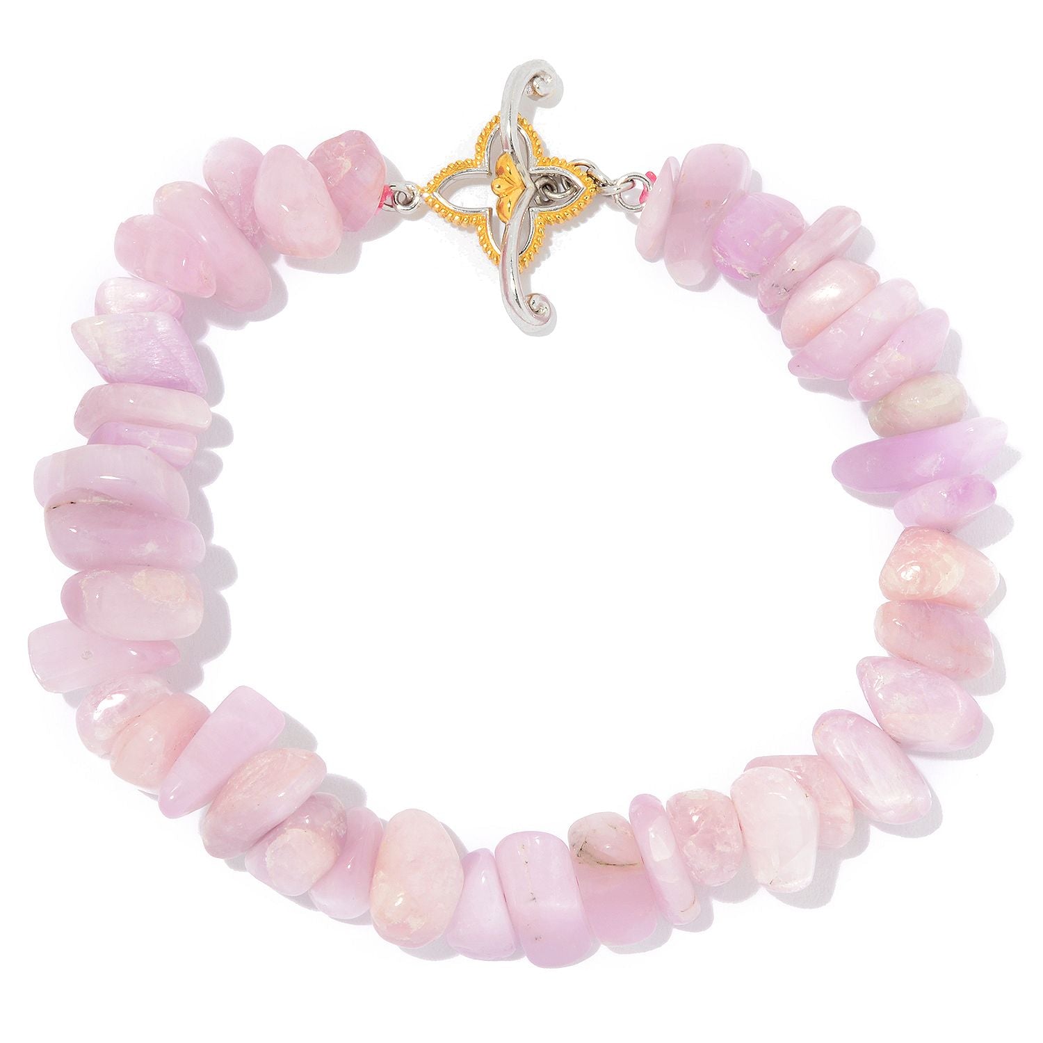 Gems en Vogue Kunzite Chip Toggle Bracelet