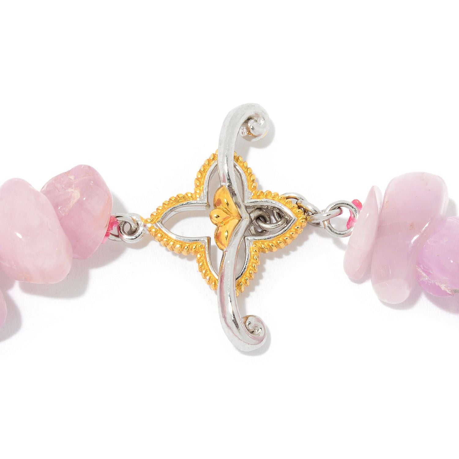 Gems en Vogue Kunzite Chip Toggle Bracelet