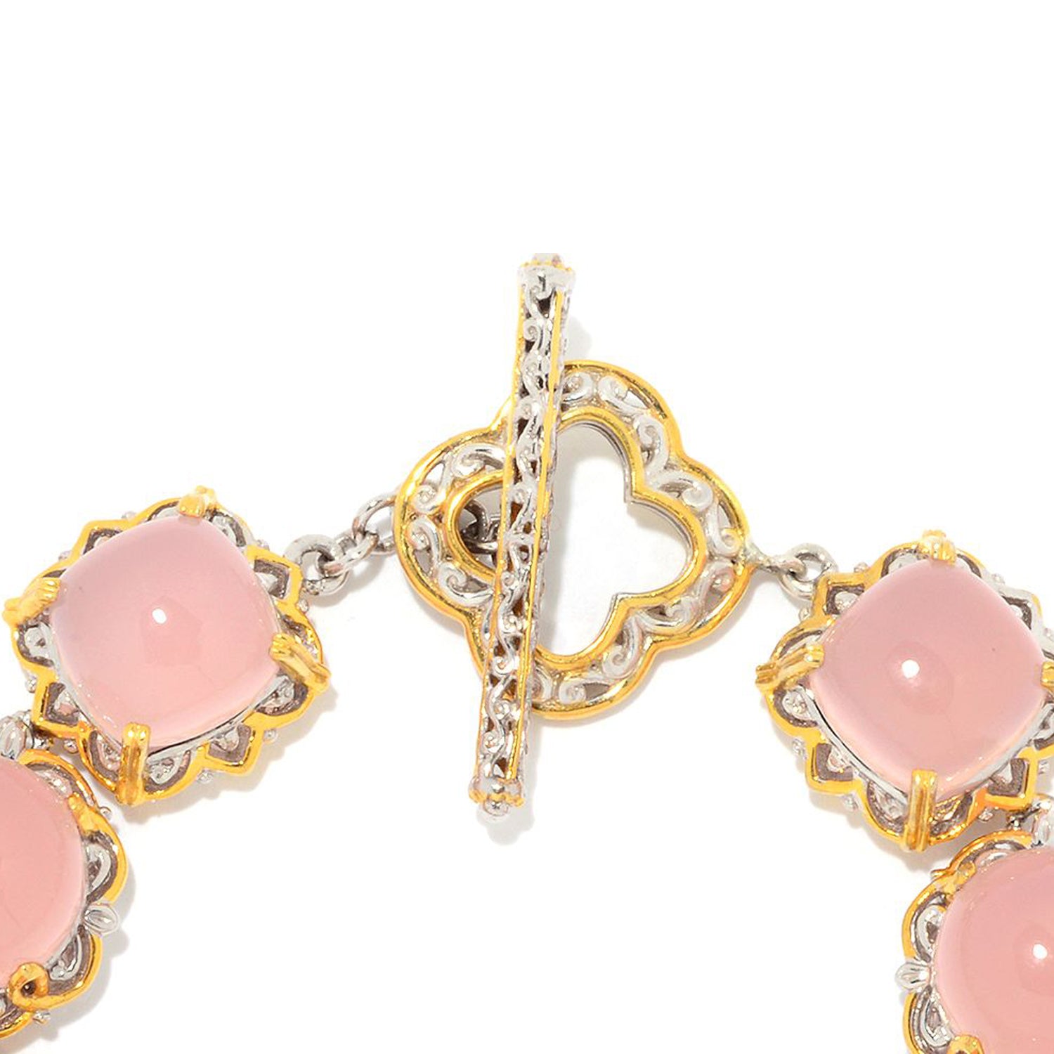 Gems en Vogue Pink Chalcedony Toggle Bracelet