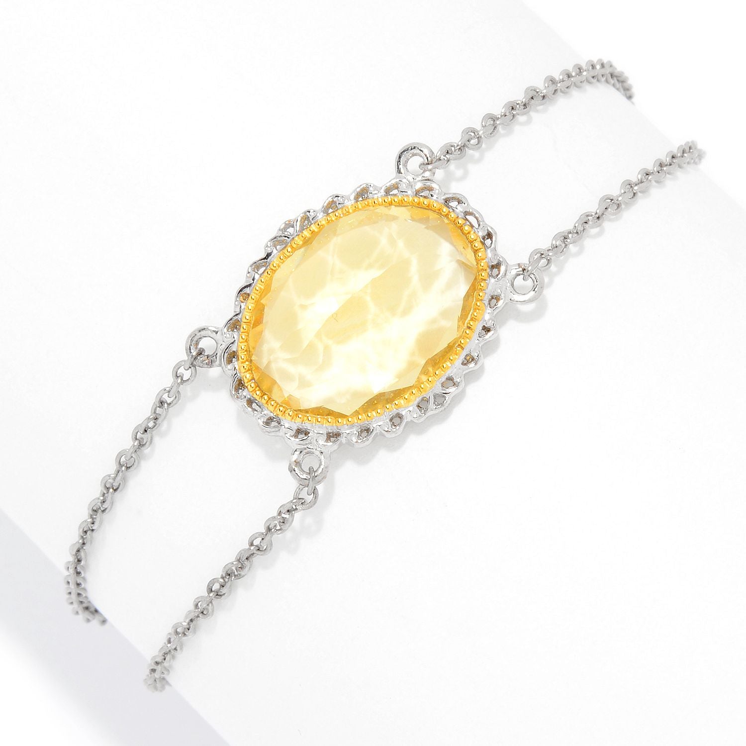 Gems en Vogue 10.50ctw Citrine Chain Bracelet