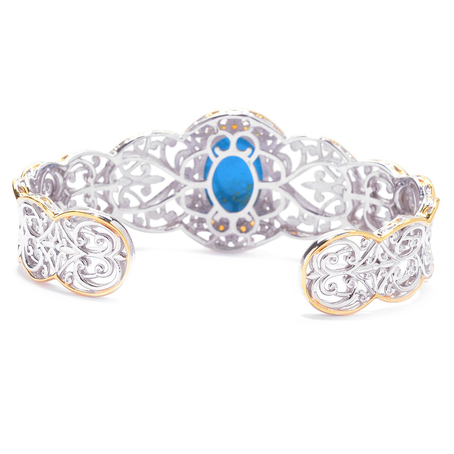 Gems en Vogue Kingman Turquoise & Citrine Bangle Bracelet