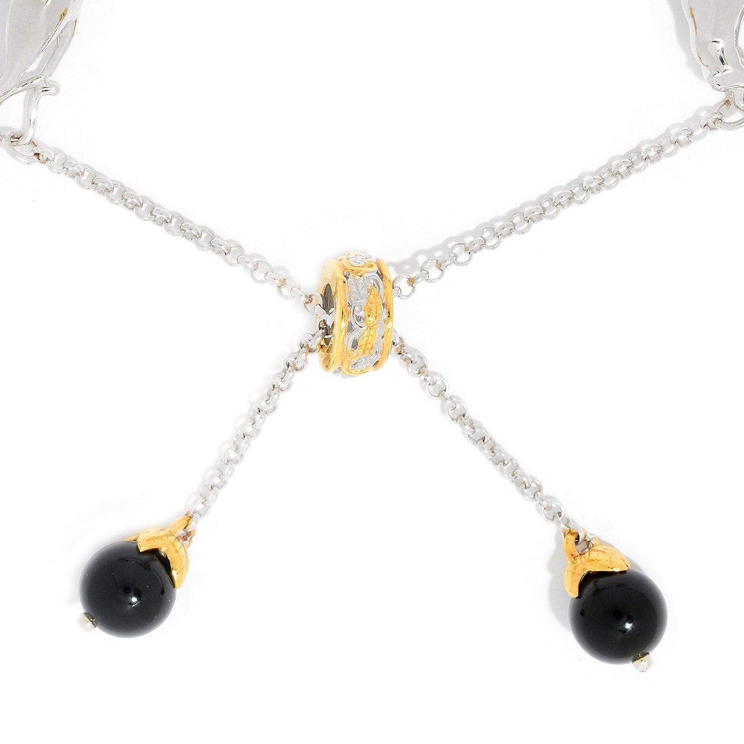 Gems en Vogue Black Onyx Carved Panther Bolo Bracelet