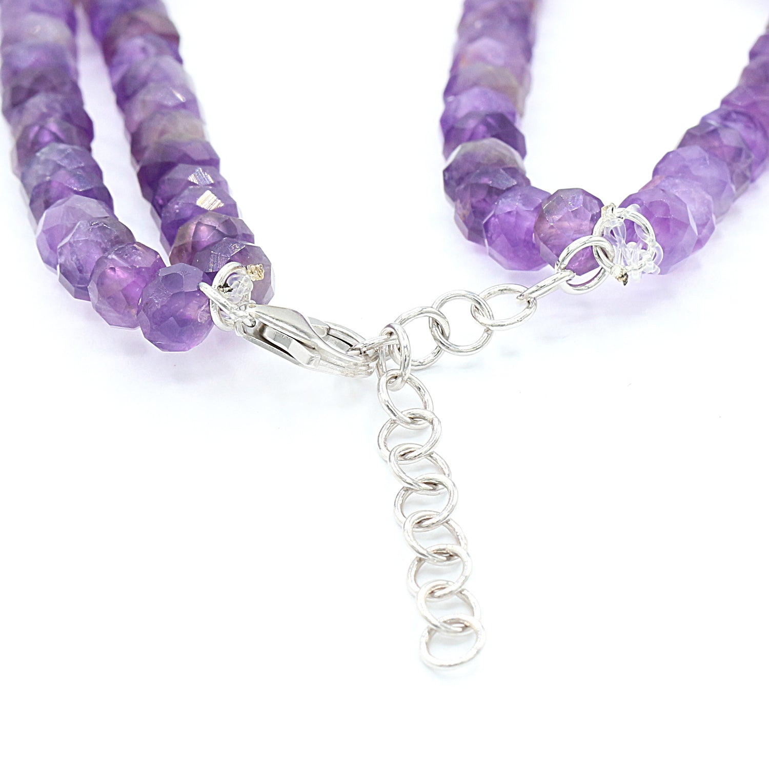 Gems en Vogue 6.21ctw Rose Quartz White Zircon & Amethyst Bead Bracelet