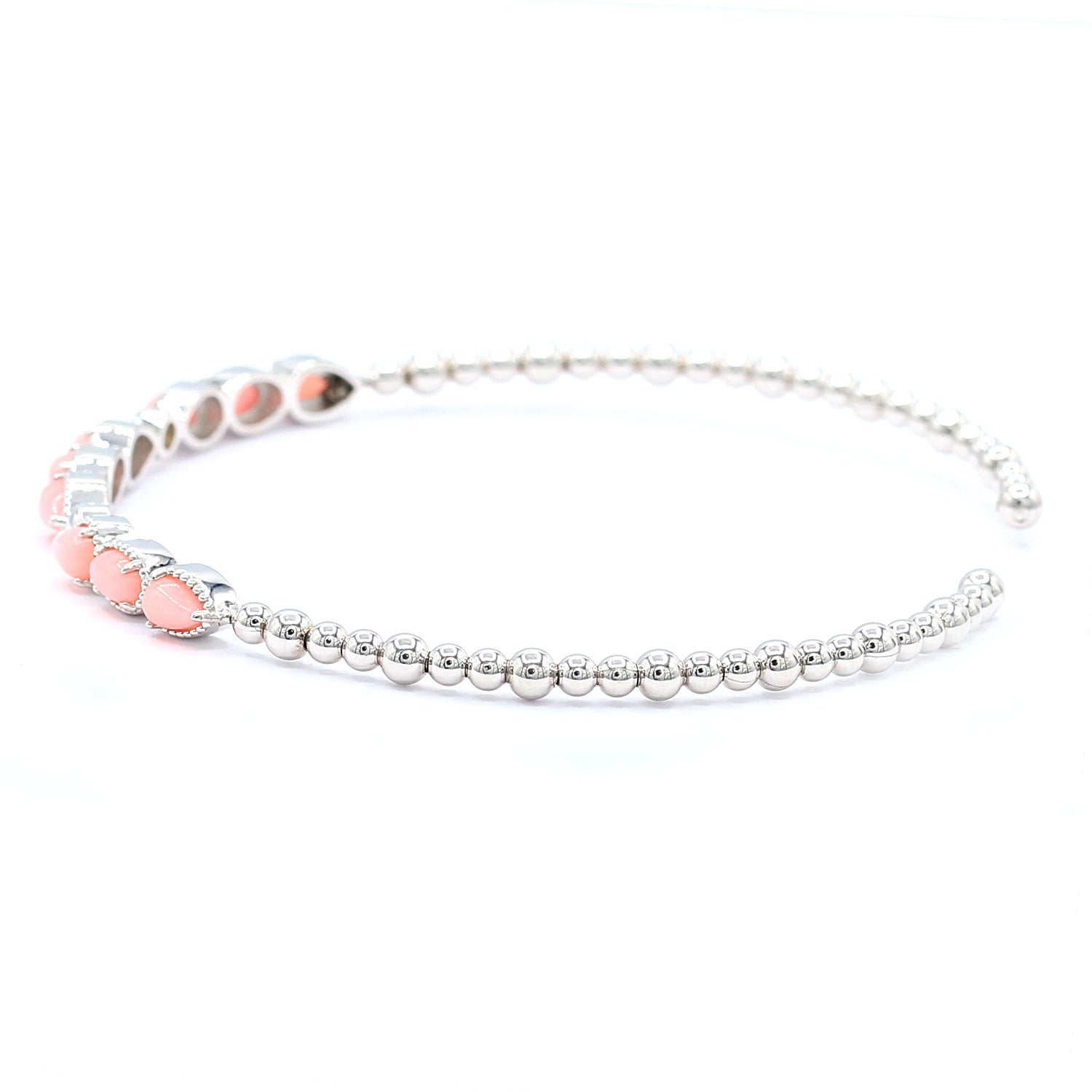 Gems en Vogue Salmon Coral Flexible Stacking Bangle Bracelet