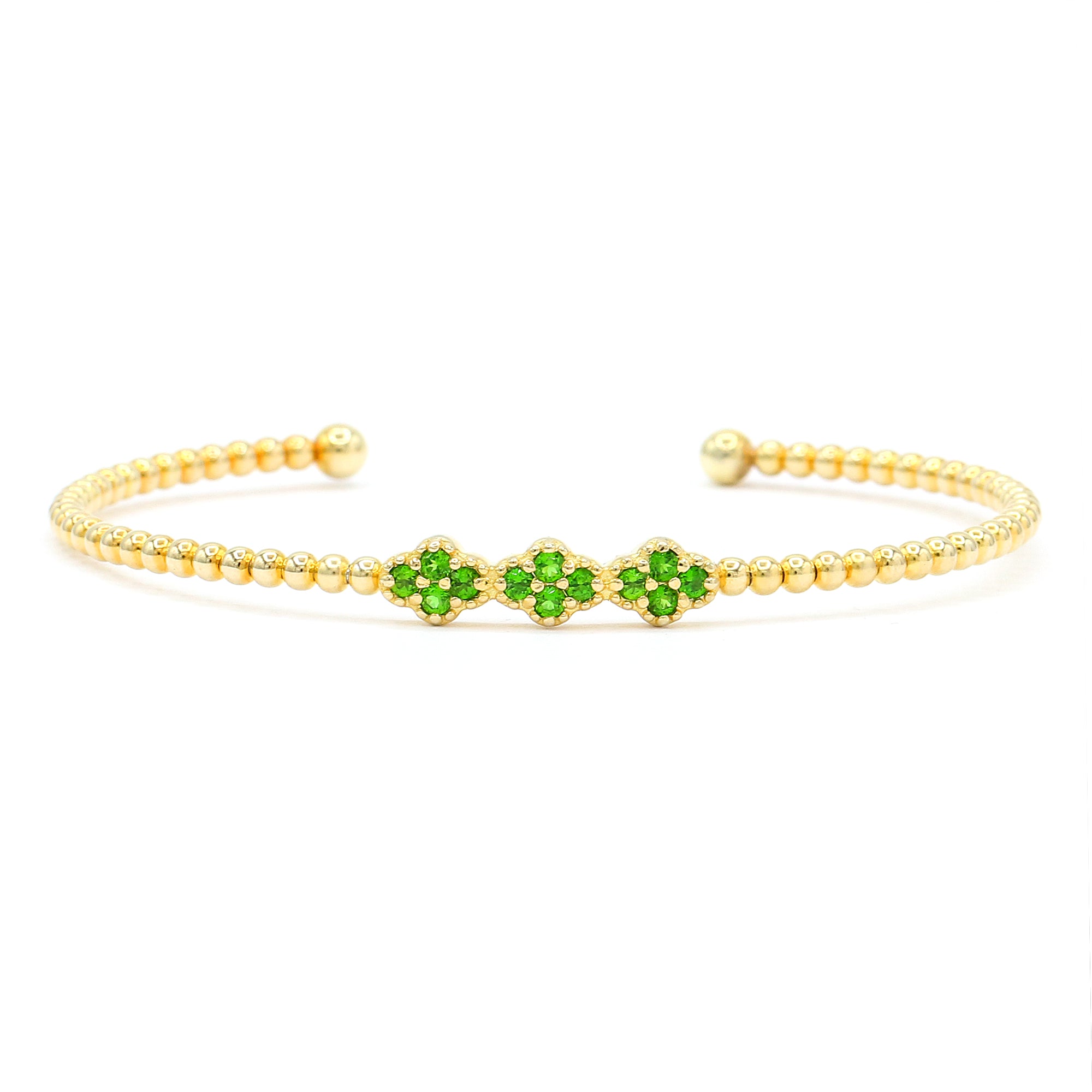 Gems en Vogue 0.48ctw Chrome Diopside Flexible Stacking Bangle Bracelet
