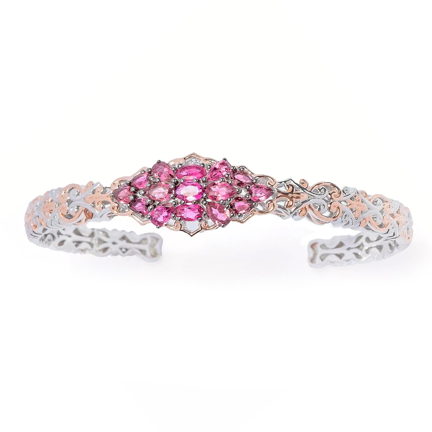 Bracelet manchette Gems en Vogue en tourmaline rose 2,58 ct