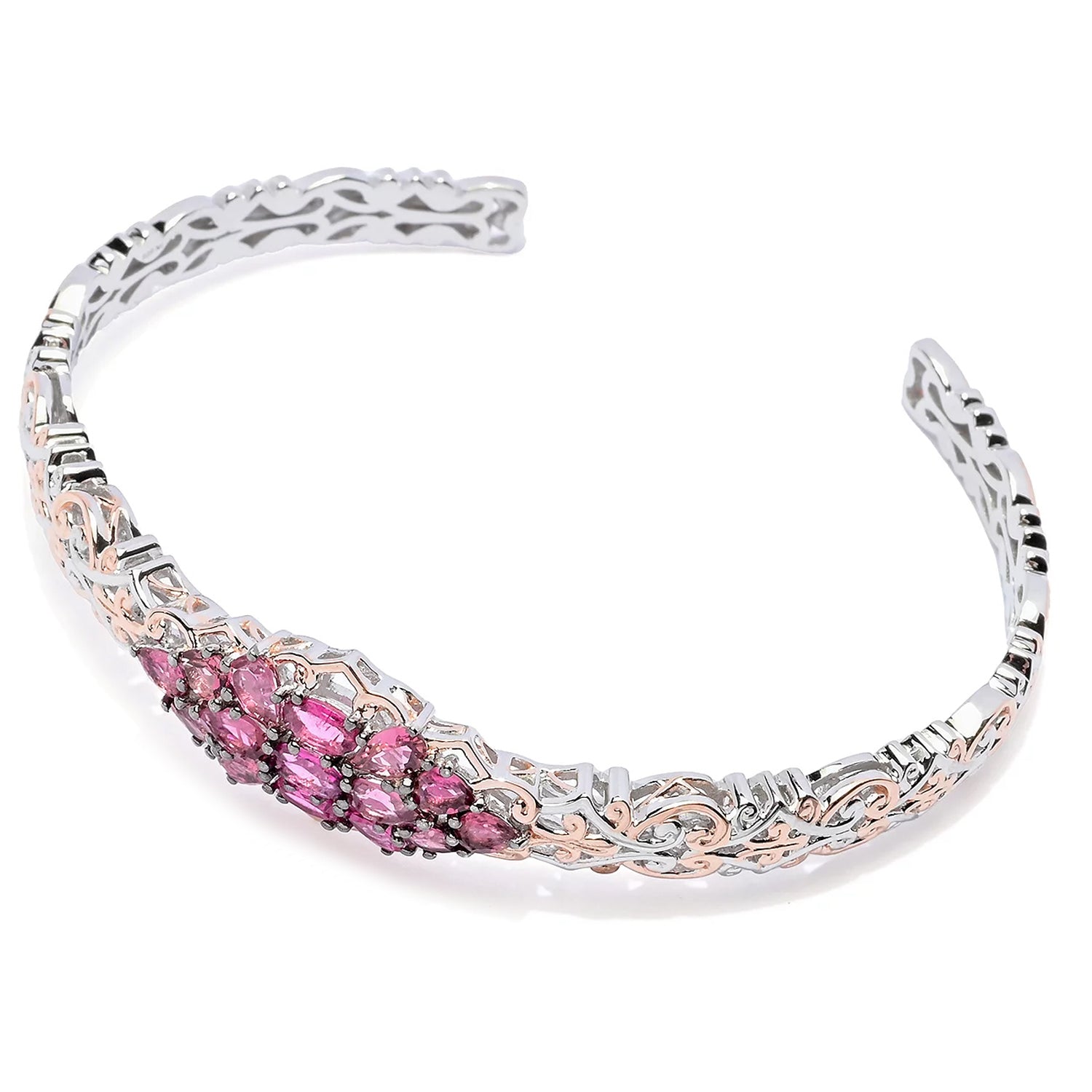 Bracelet manchette Gems en Vogue en tourmaline rose 2,58 ct