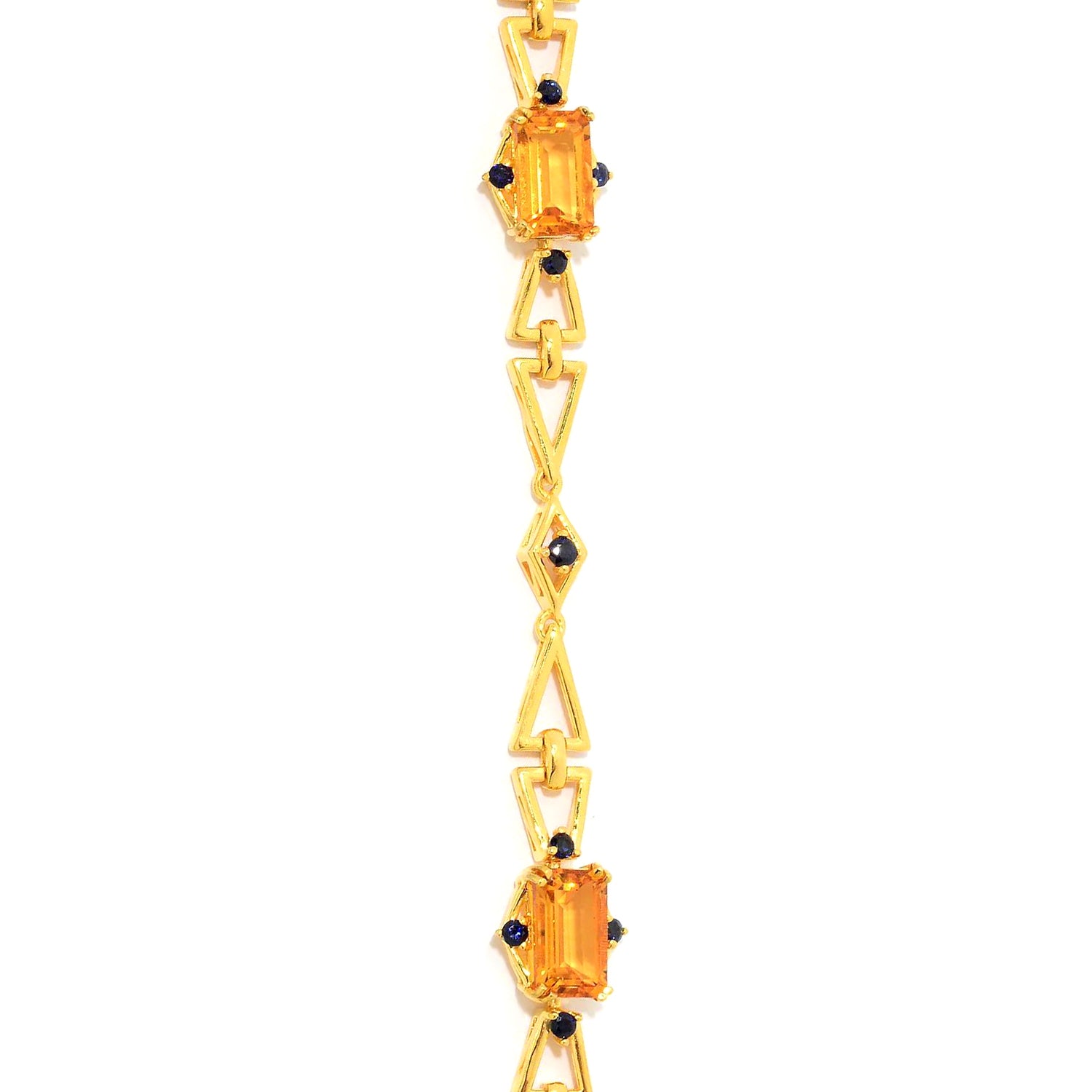 Hall of Jewels 9.78ctw Citrine & Blue Sapphire Bracelet
