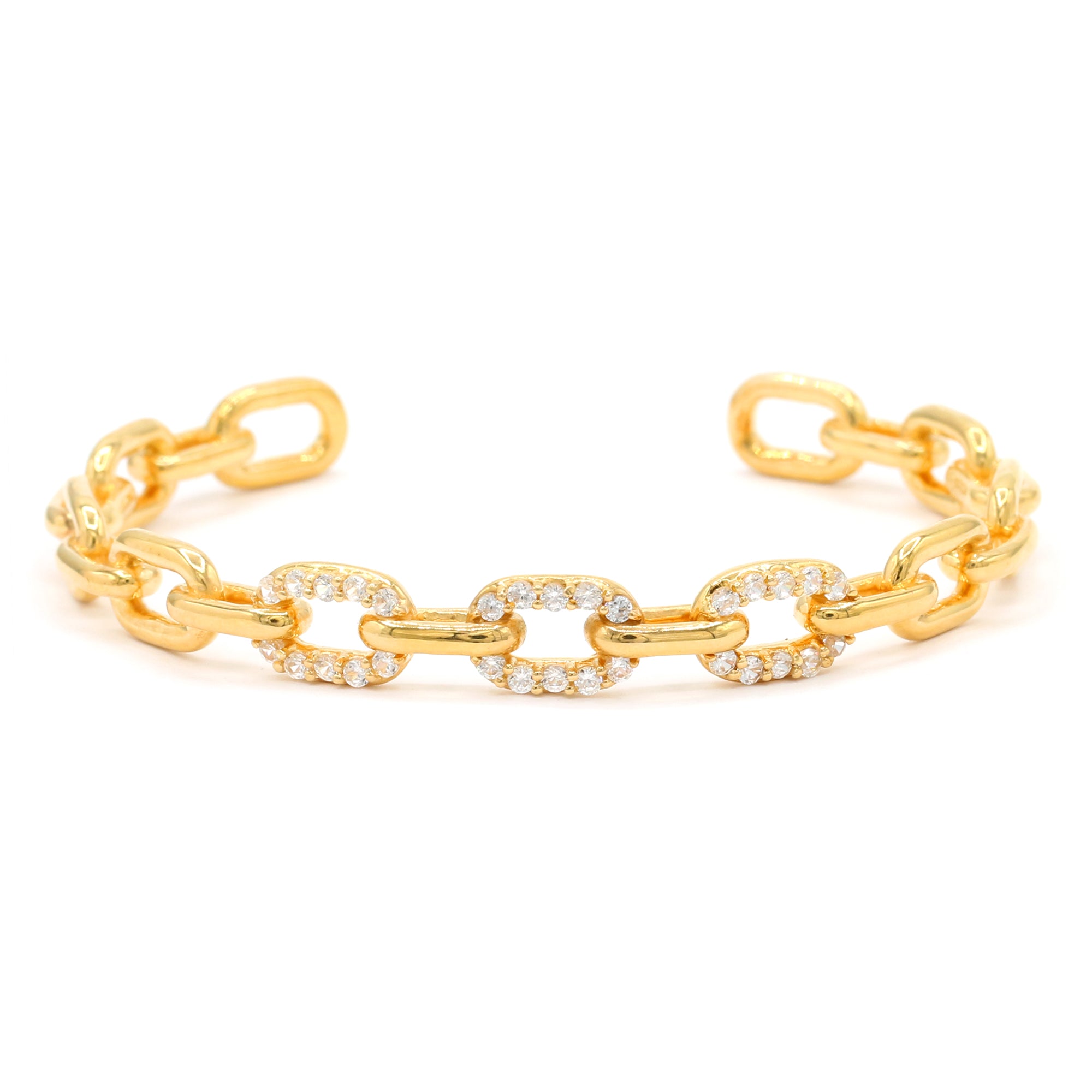 Hall of Jewels 1.59ctw White Zircon Chain Bangle Bracelet