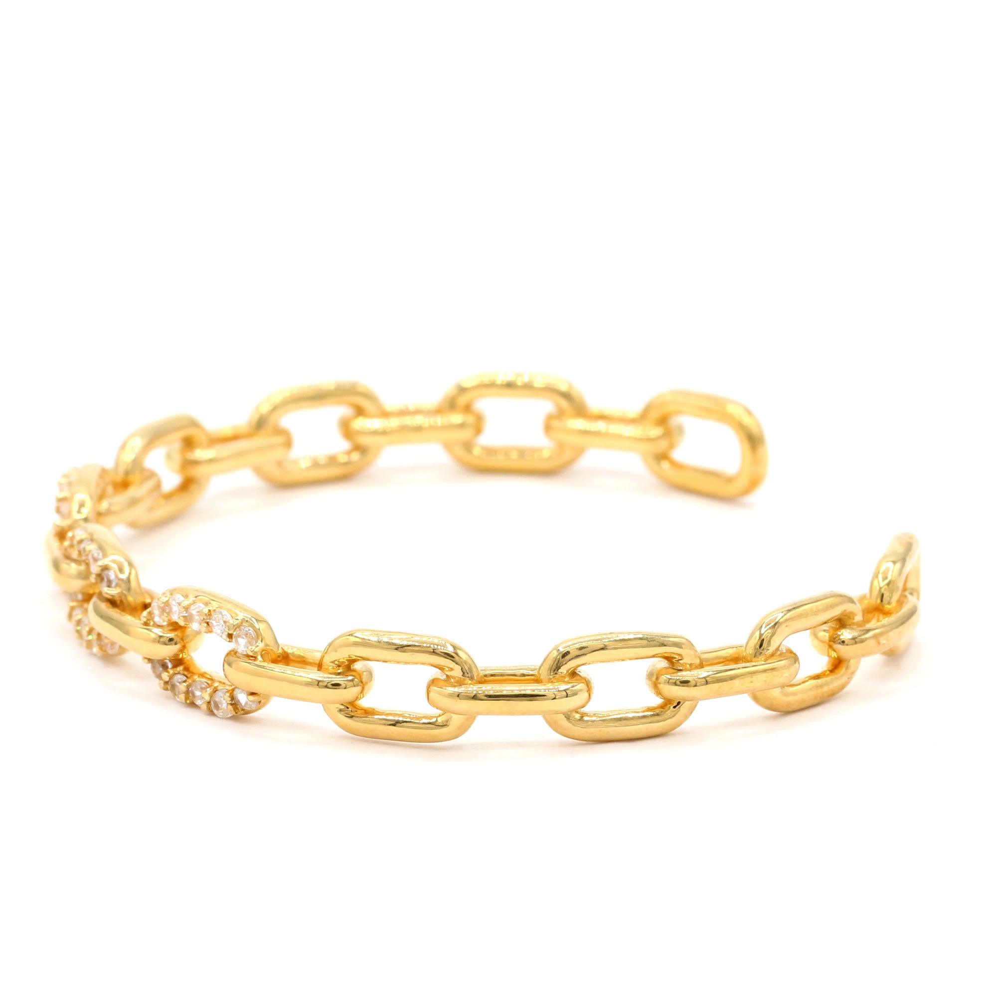 Hall of Jewels 1.59ctw White Zircon Chain Bangle Bracelet