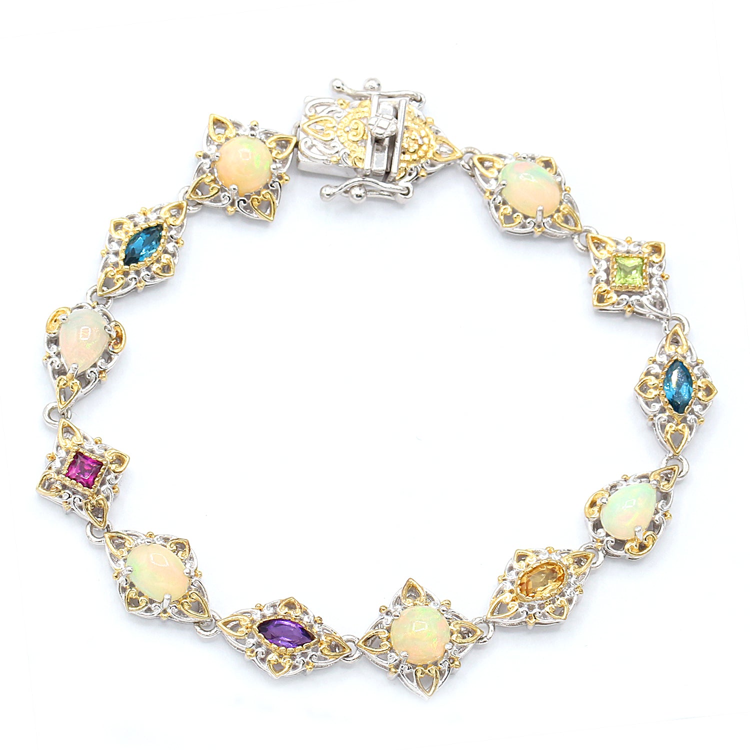 Bracelet en opale éthiopienne et pierres précieuses multiples Gems en Vogue