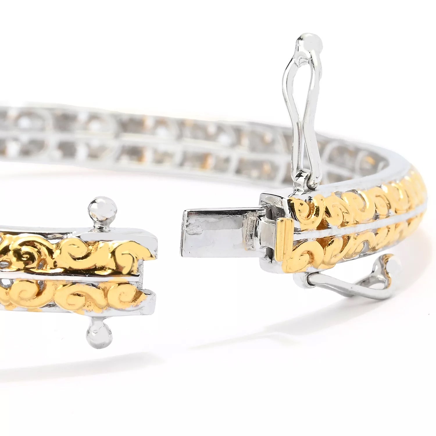 Gems en Vogue 2.03ctw Grizzly Emerald & Black Spinel Panther Bangle Bracelet