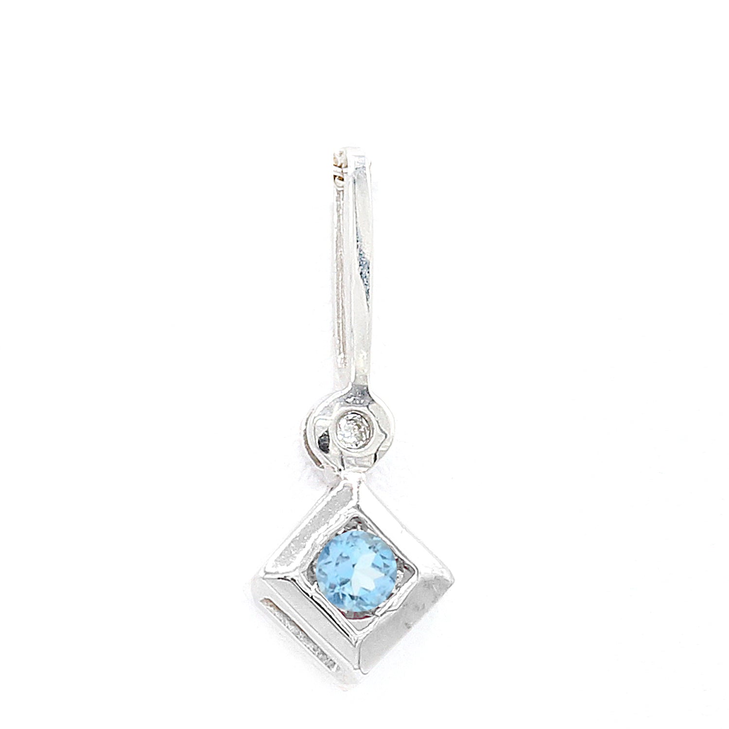 Golden Jewel 10K White Gold Choice of Gemstone & Diamond Pendant CHAIN NOT INCLUDED
