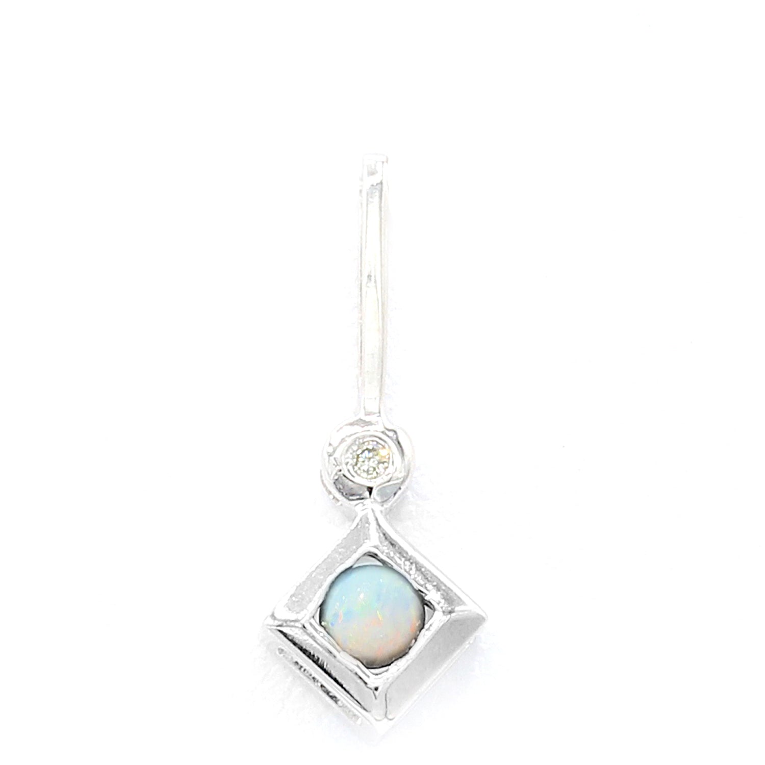 Golden Jewel 10K White Gold Choice of Gemstone & Diamond Pendant CHAIN NOT INCLUDED