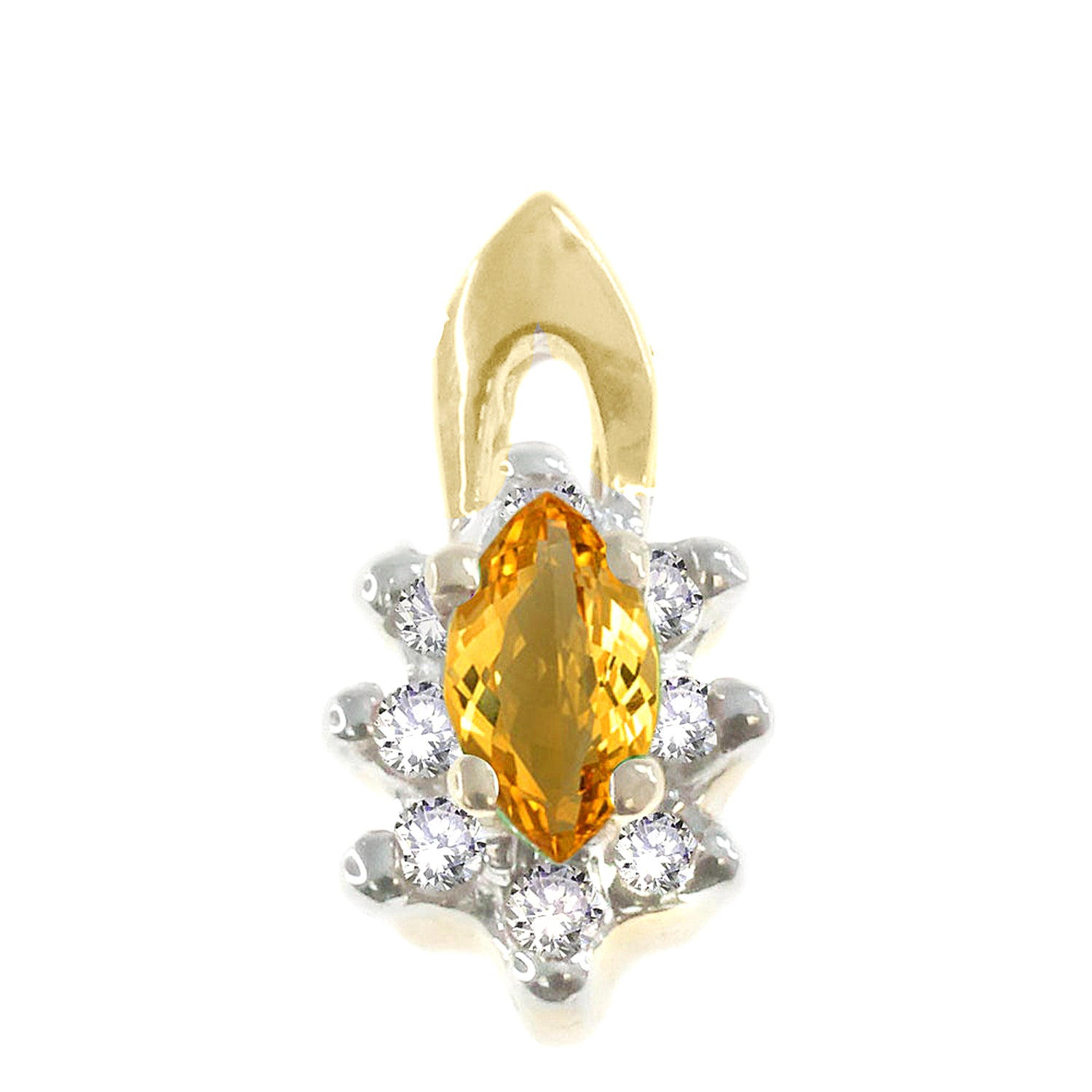 Golden Jewel 10K Yellow Gold Choice of Birthstone & Diamond Pendant (CHAIN NOT INCLUDED)