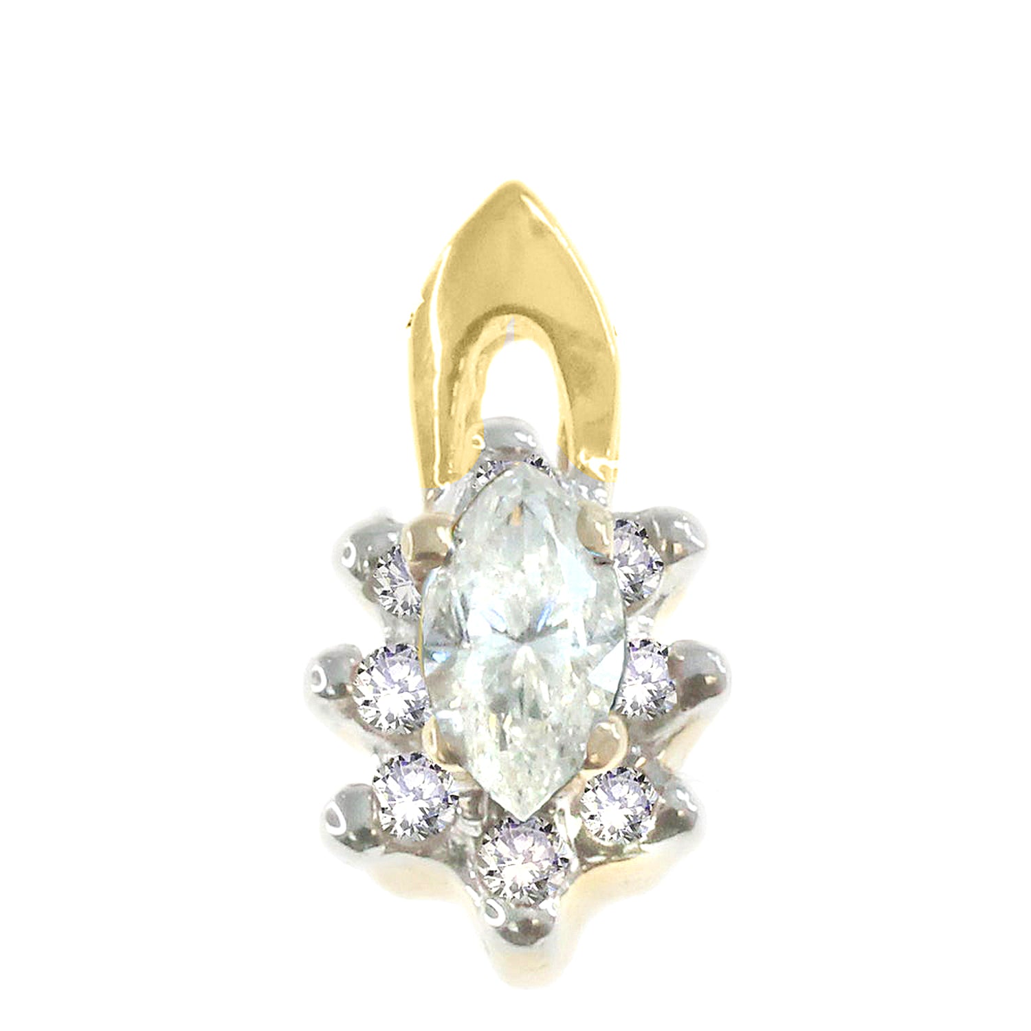 Golden Jewel 10K Yellow Gold Choice of Birthstone & Diamond Pendant (CHAIN NOT INCLUDED)