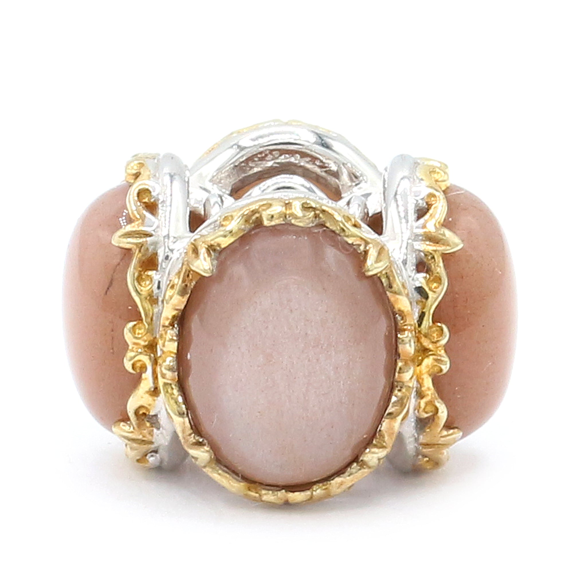Gems en Vogue 24K Palladium Silver Peach Moonstone Charm