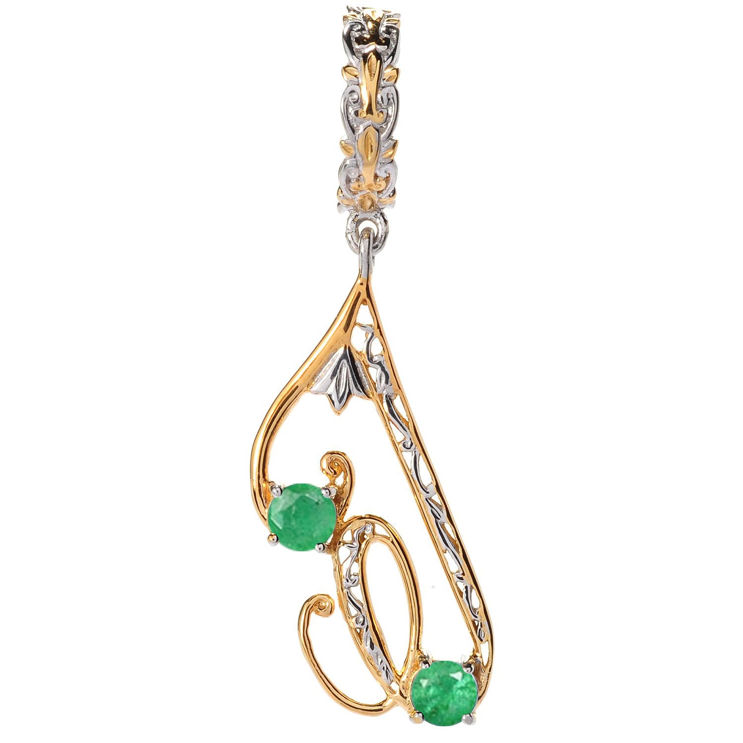 Gems en Vogue Emerald Initial Drop Charm (Tanzanite is sold out)