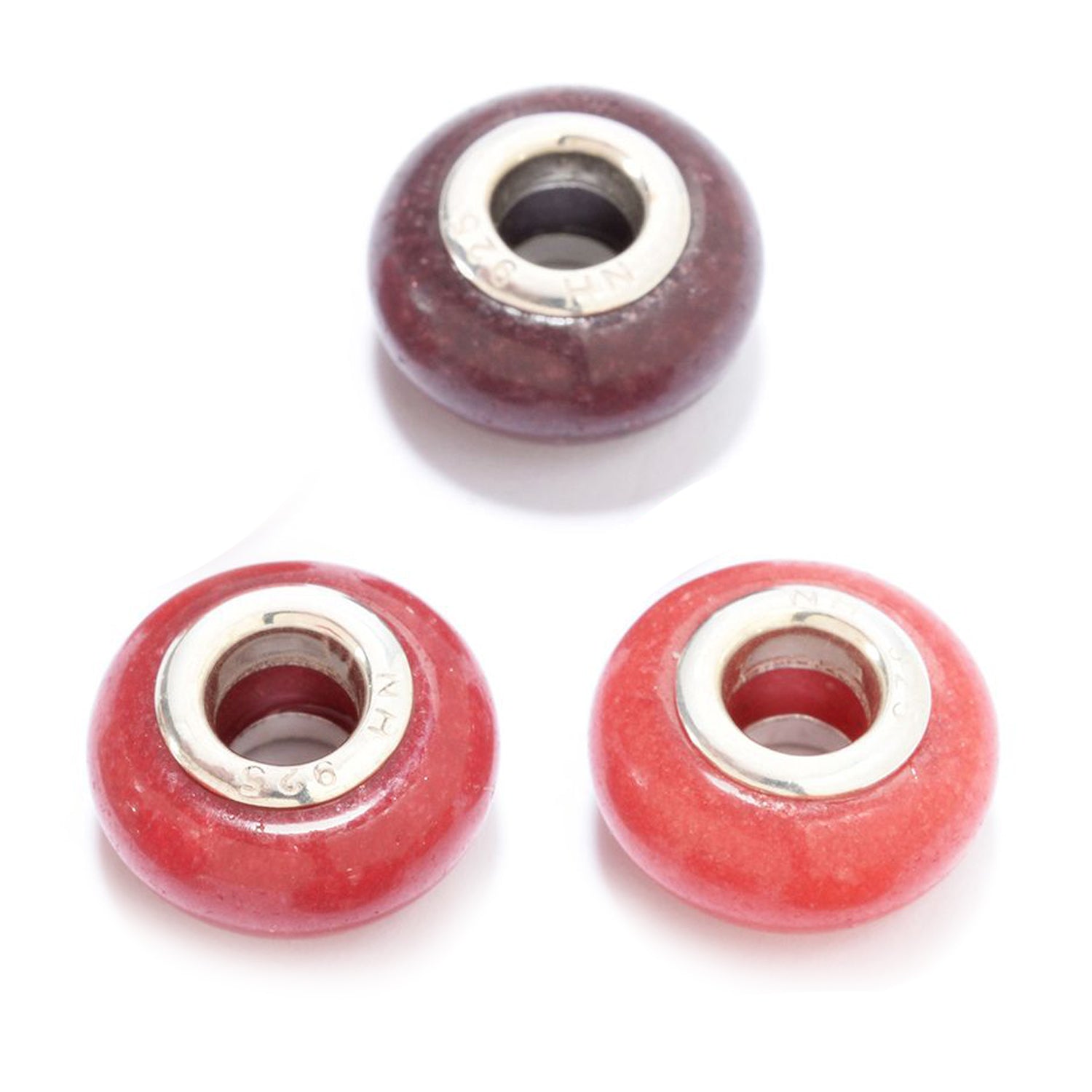 Gems en Vogue Set of Three Quartz Bead Donut Charm