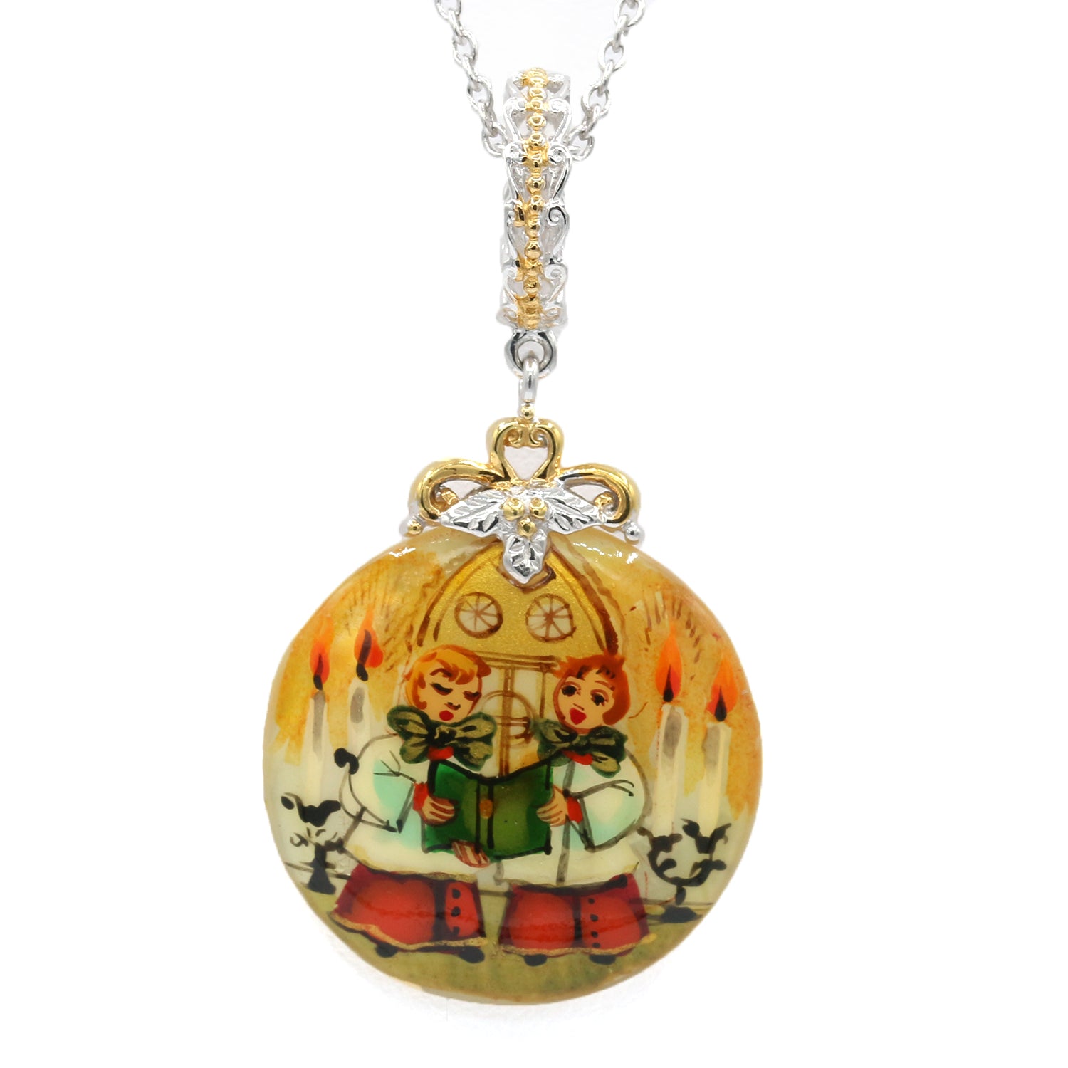 Gems en Vogue Hand Painted Shell Christmas Charm/Pendant