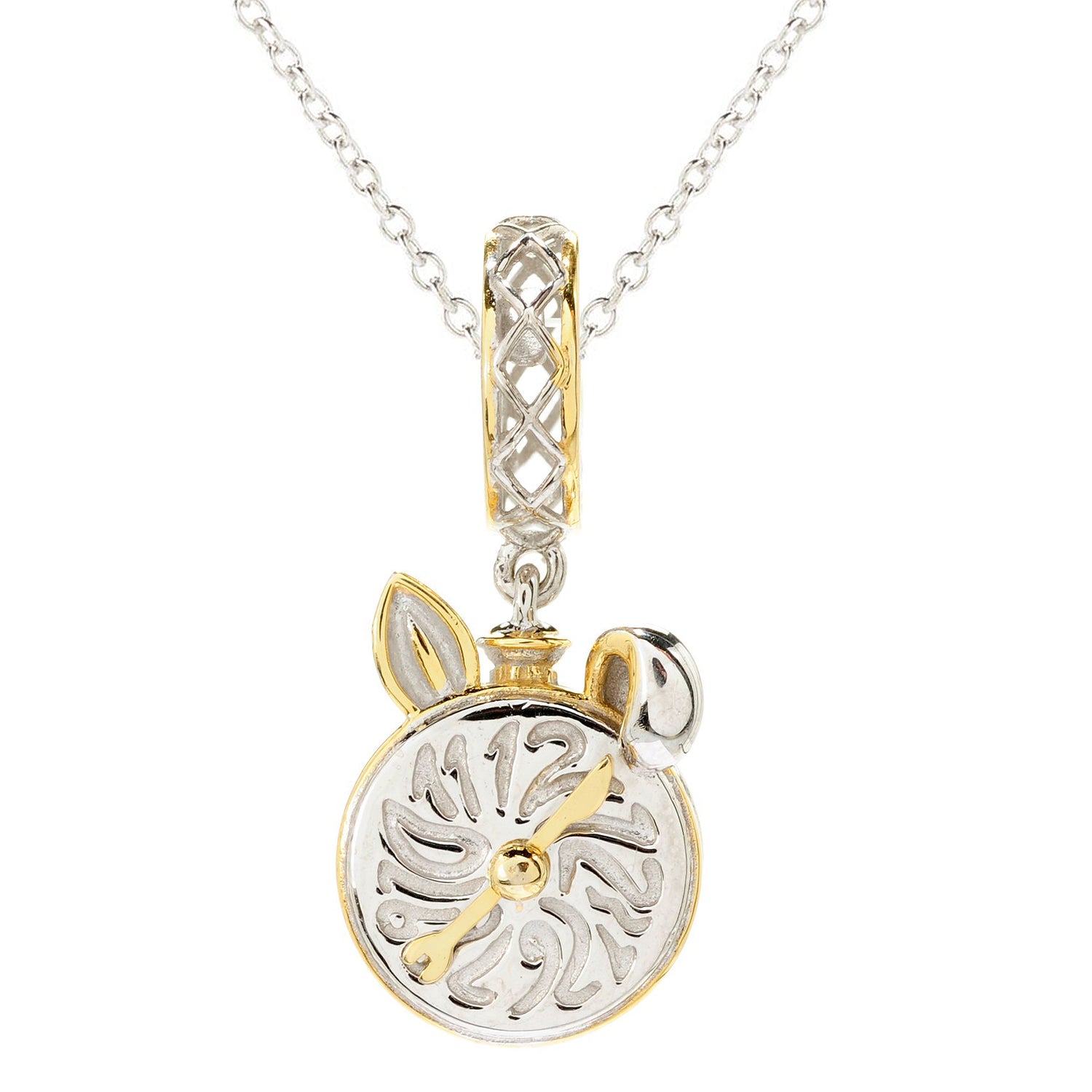 Gems en Vogue Clock with Spinner Dial Drop Charm/Pendant