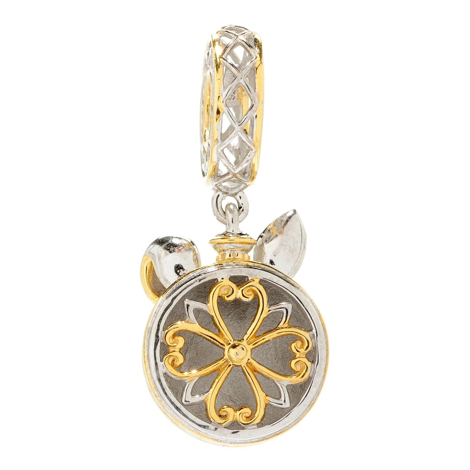 Gems en Vogue Clock with Spinner Dial Drop Charm/Pendant