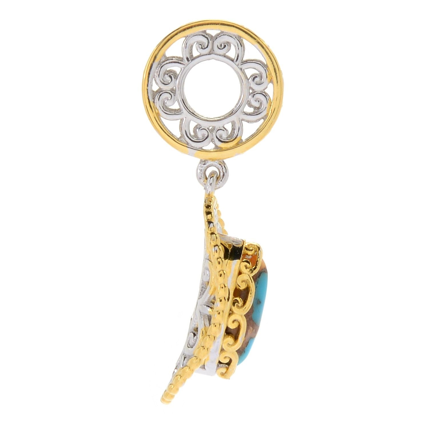 Gems en Vogue Spiny Oyster Turquoise Cowboy Hat Charm