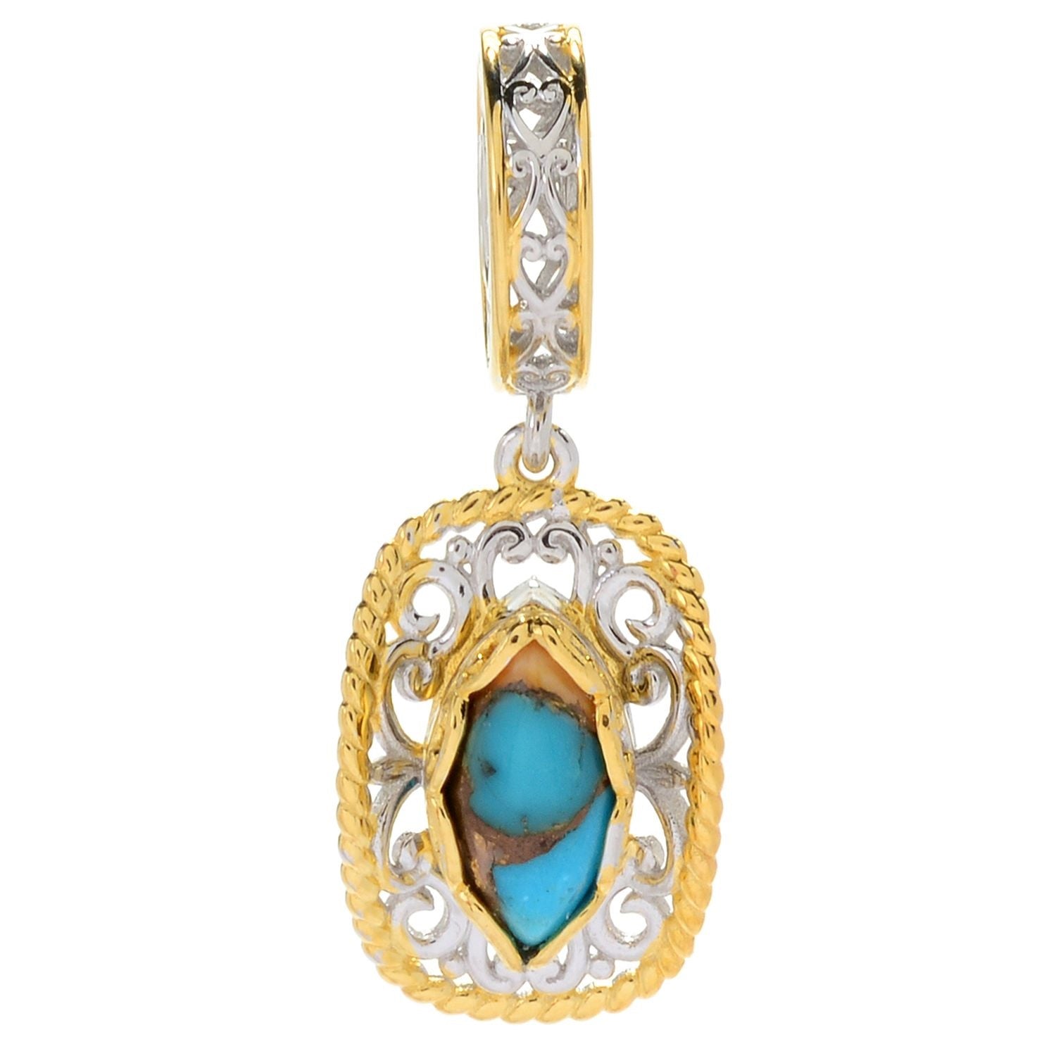 Gems en Vogue Spiny Oyster Turquoise Cowboy Hat Charm