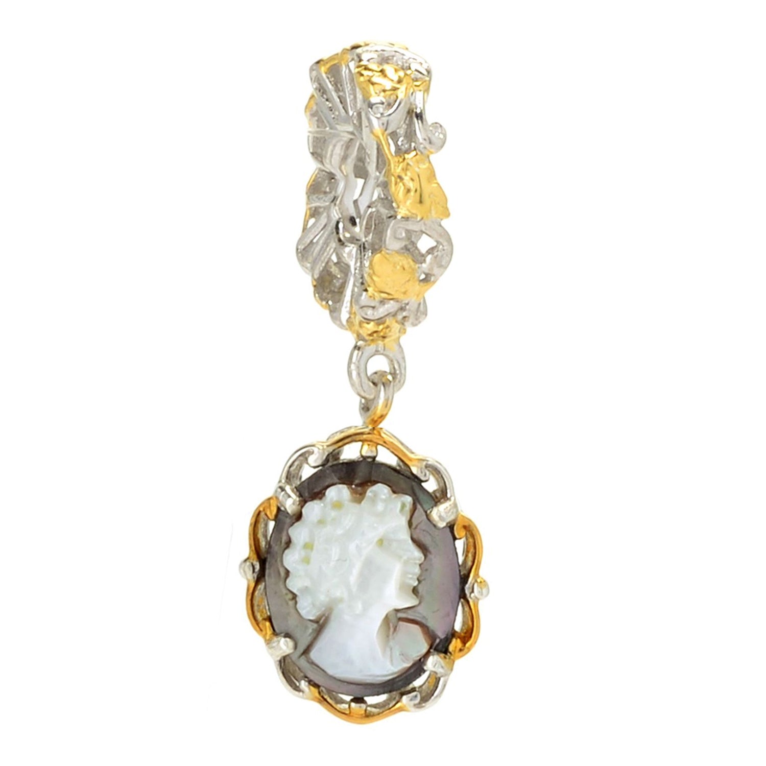 Gems en Vogue Tahitian Shell Cameo Drop Charm