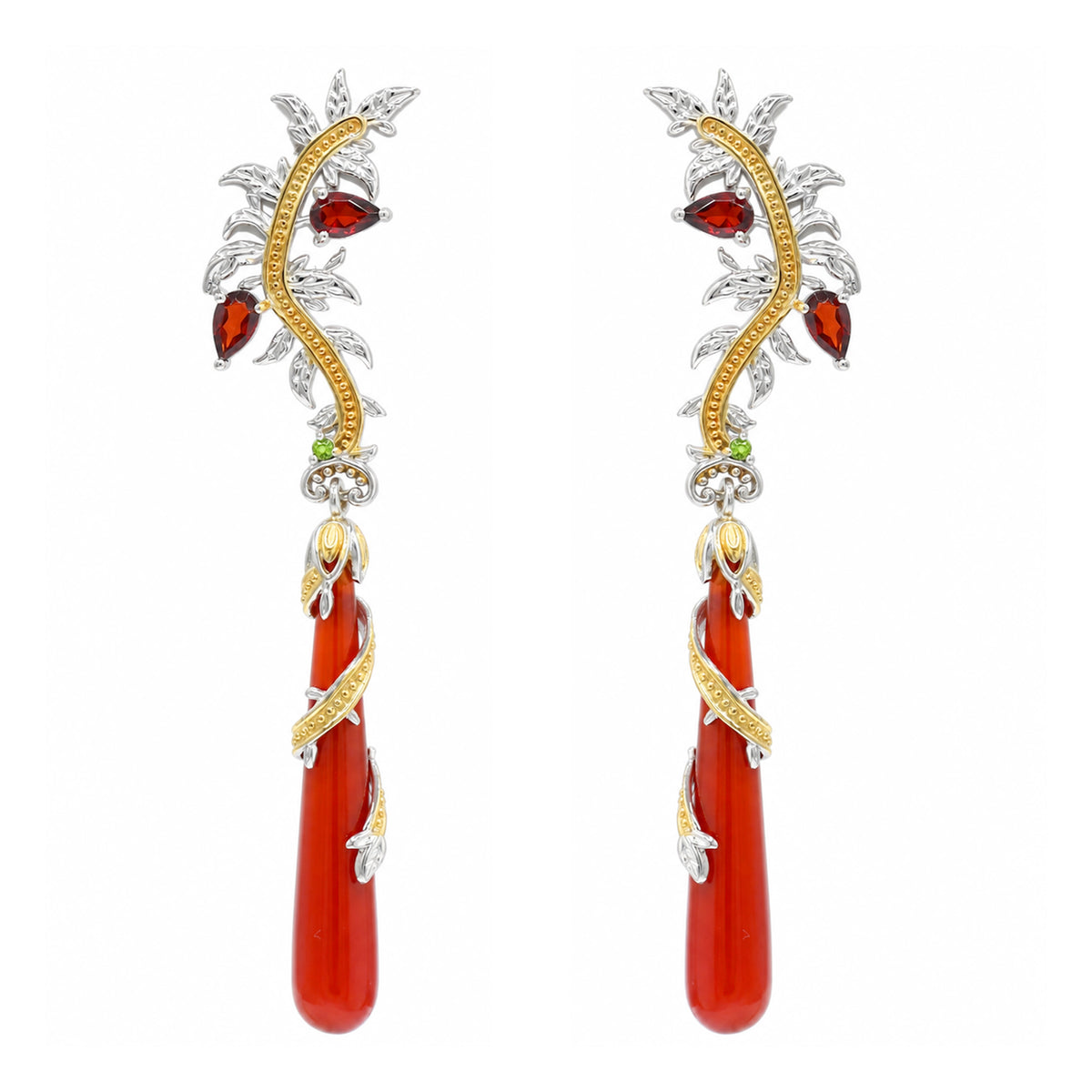 Boucles d'oreilles pendantes Gems en Vogue Cornaline et saphir orange
