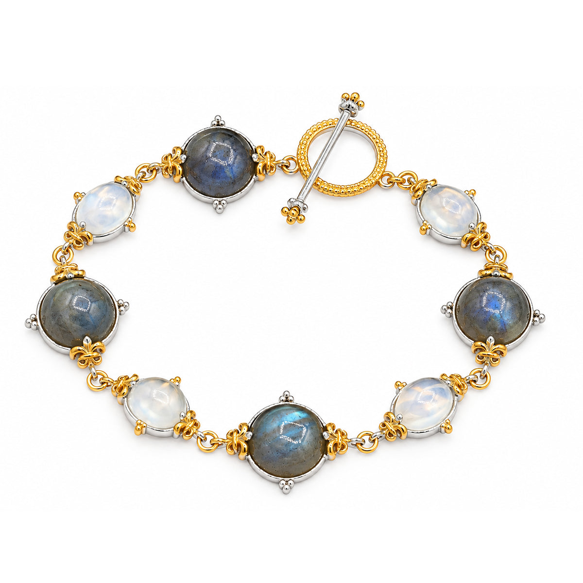 Bracelet à bascule Gems en Vogue en perles de pierre de lune chocolat