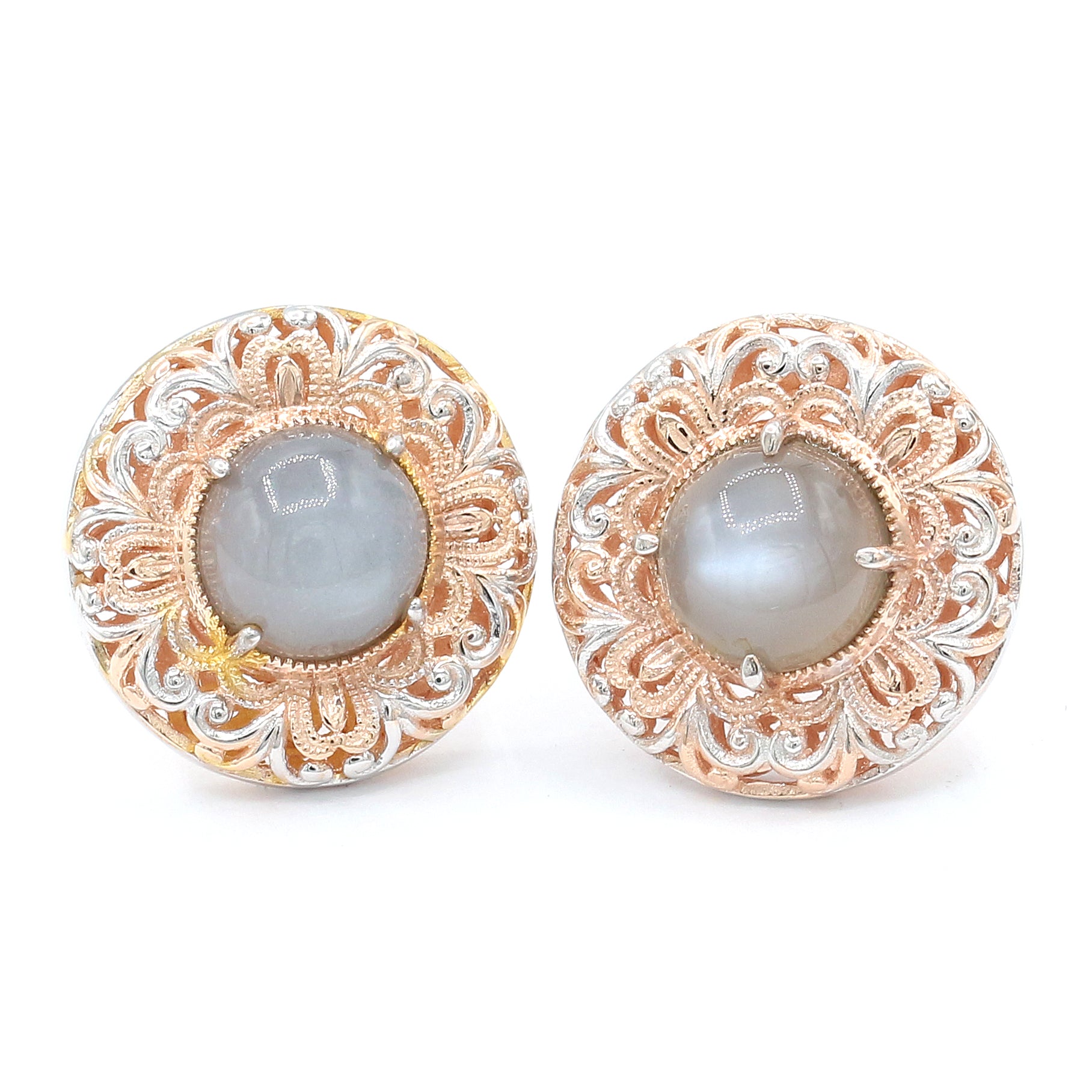 Gems en Vogue Choice of Color Moonstone Stud Earrings