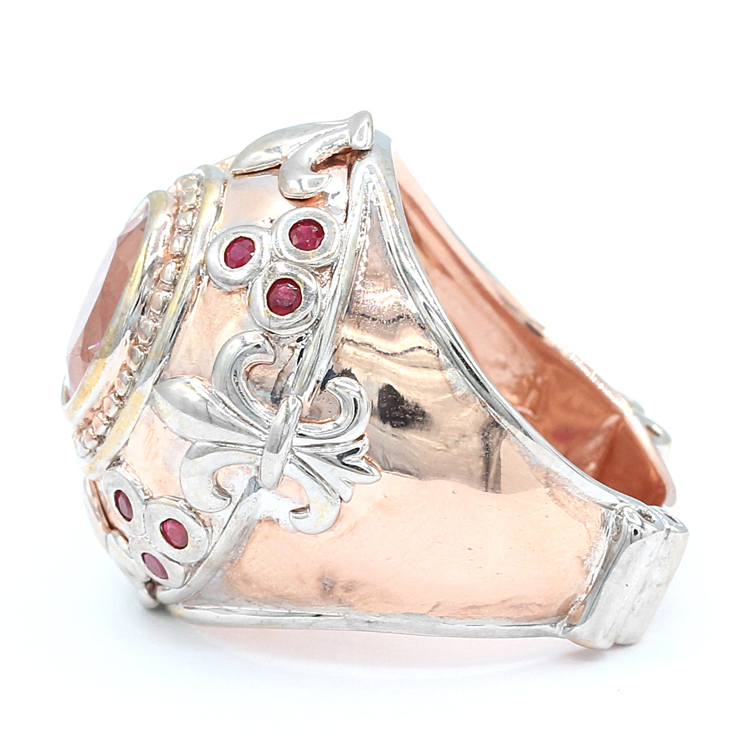 Gems en Vogue 2.85ctw Morganite & Ruby Ring