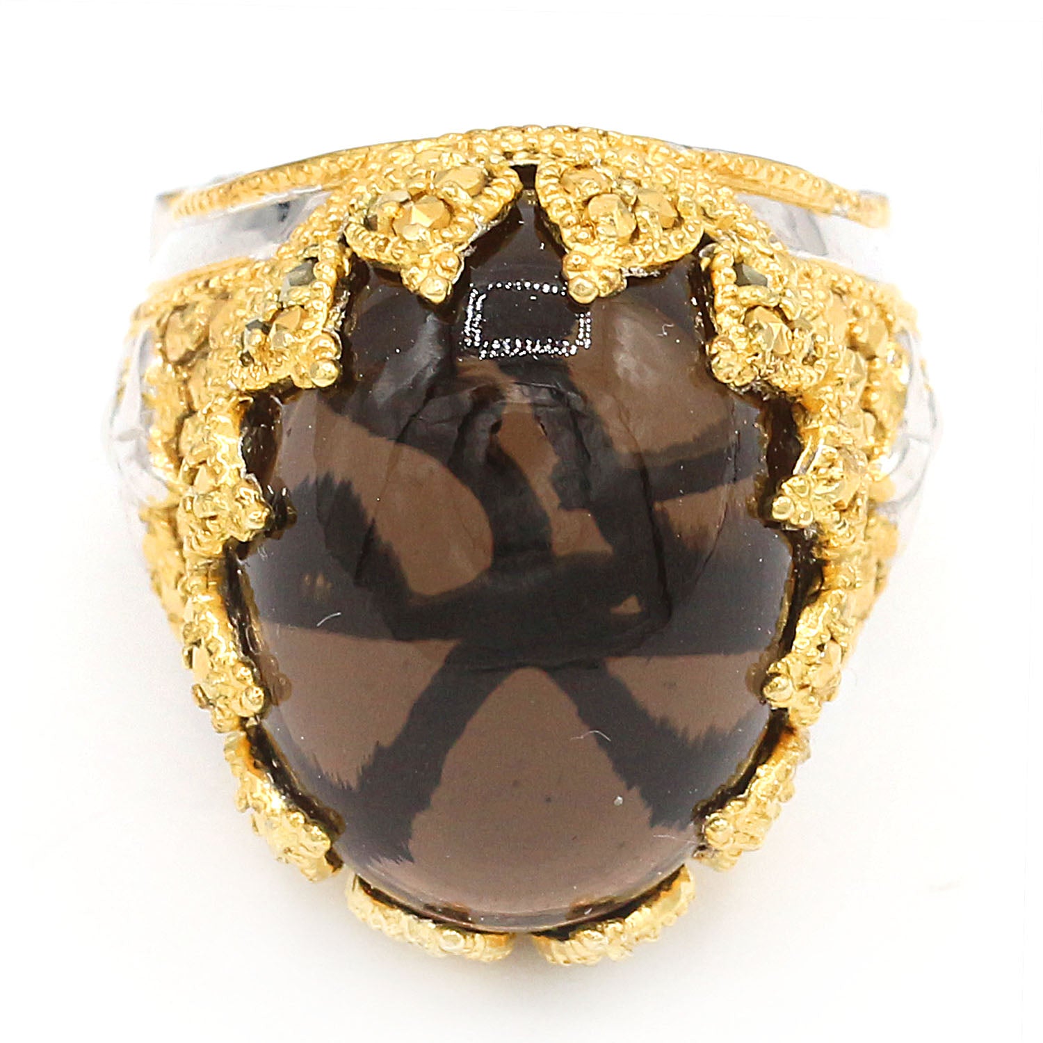 Gems en Vogue Smoky Quartz & Marcasite Ring