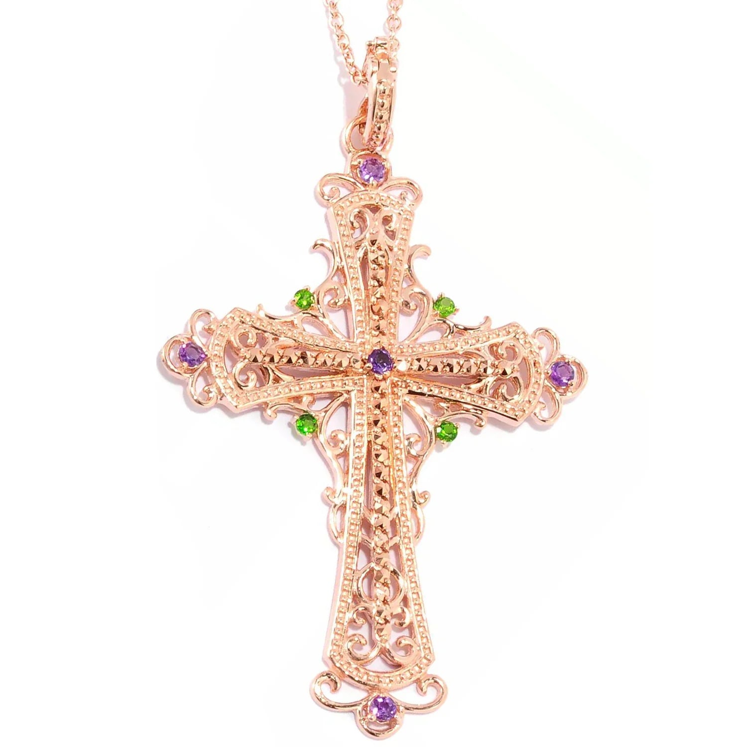 Gems en Vogue Choice of Gemstones Cross Pendant
