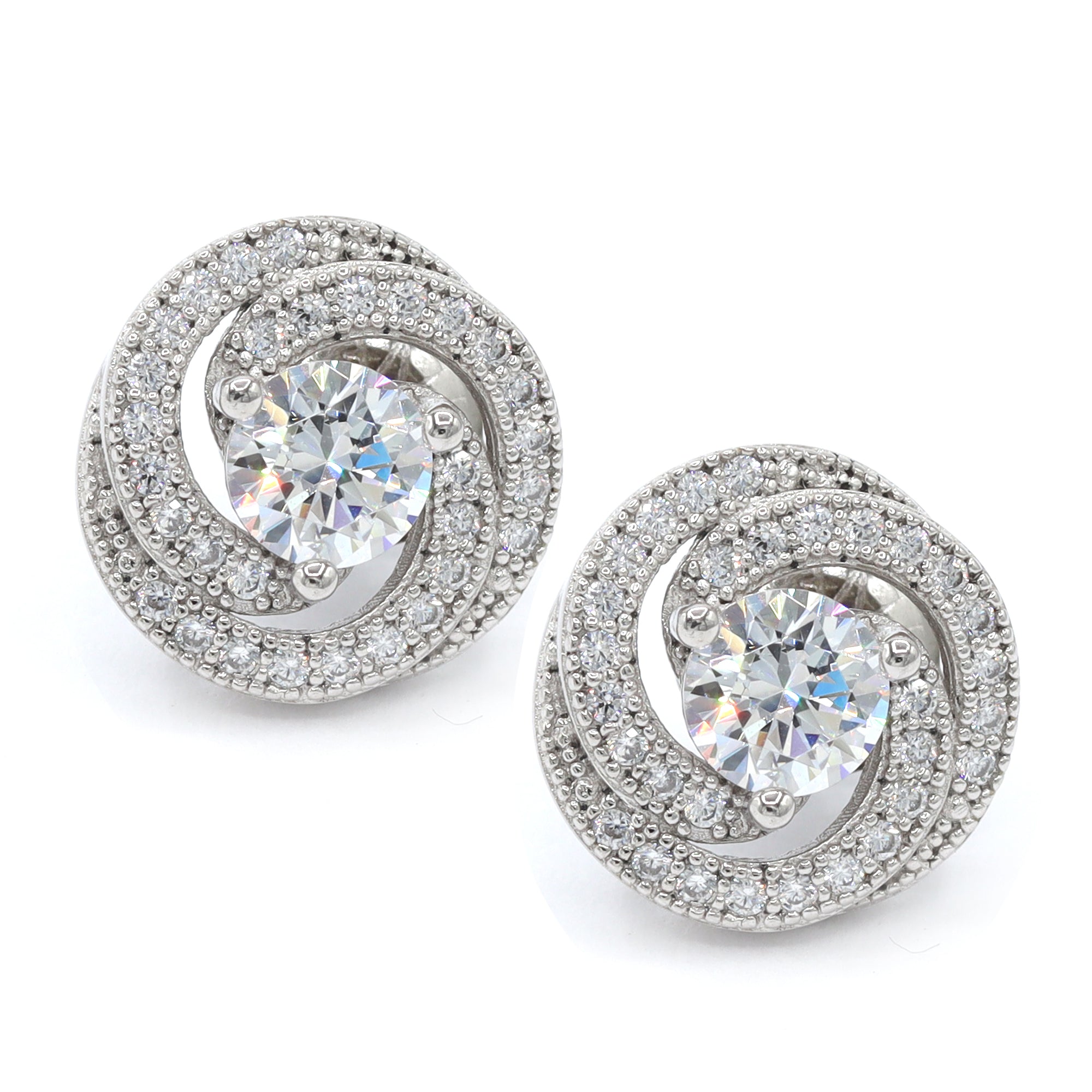 Signity Sterling Silver Cubic Zirconia Stud Earrings