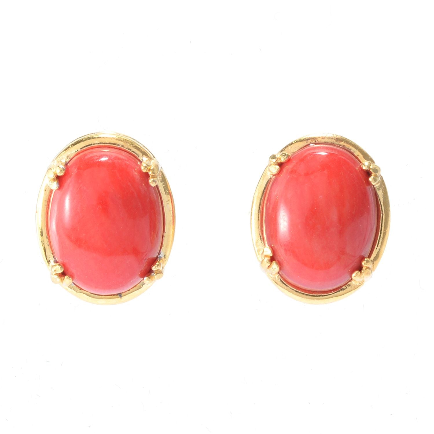 Gems en Vogue Choice of Shape Red Coral Stud Earrings