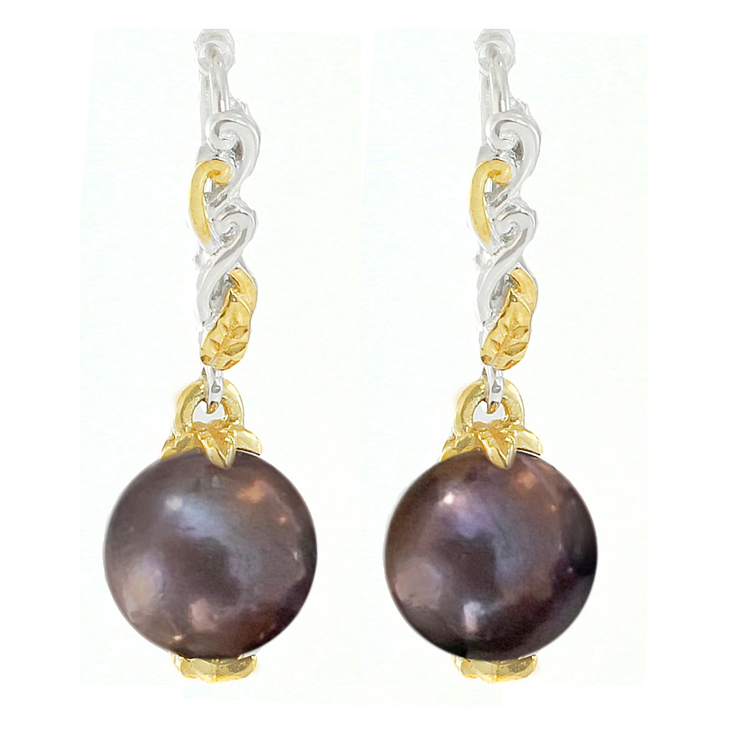 Gems en Vogue Peacock Pearl Drop Earrings