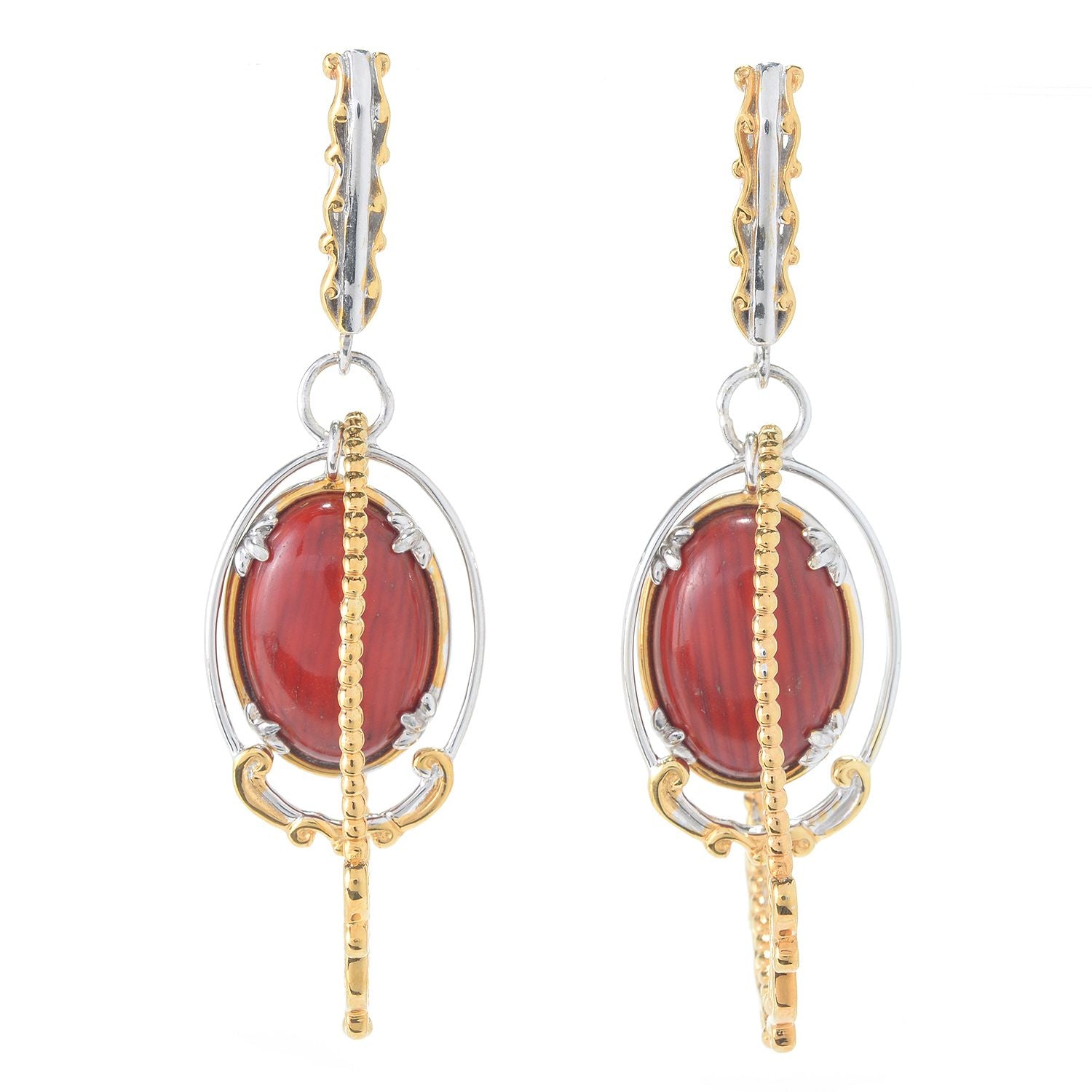 Gems en Vogue Red Coral Drop Earrings